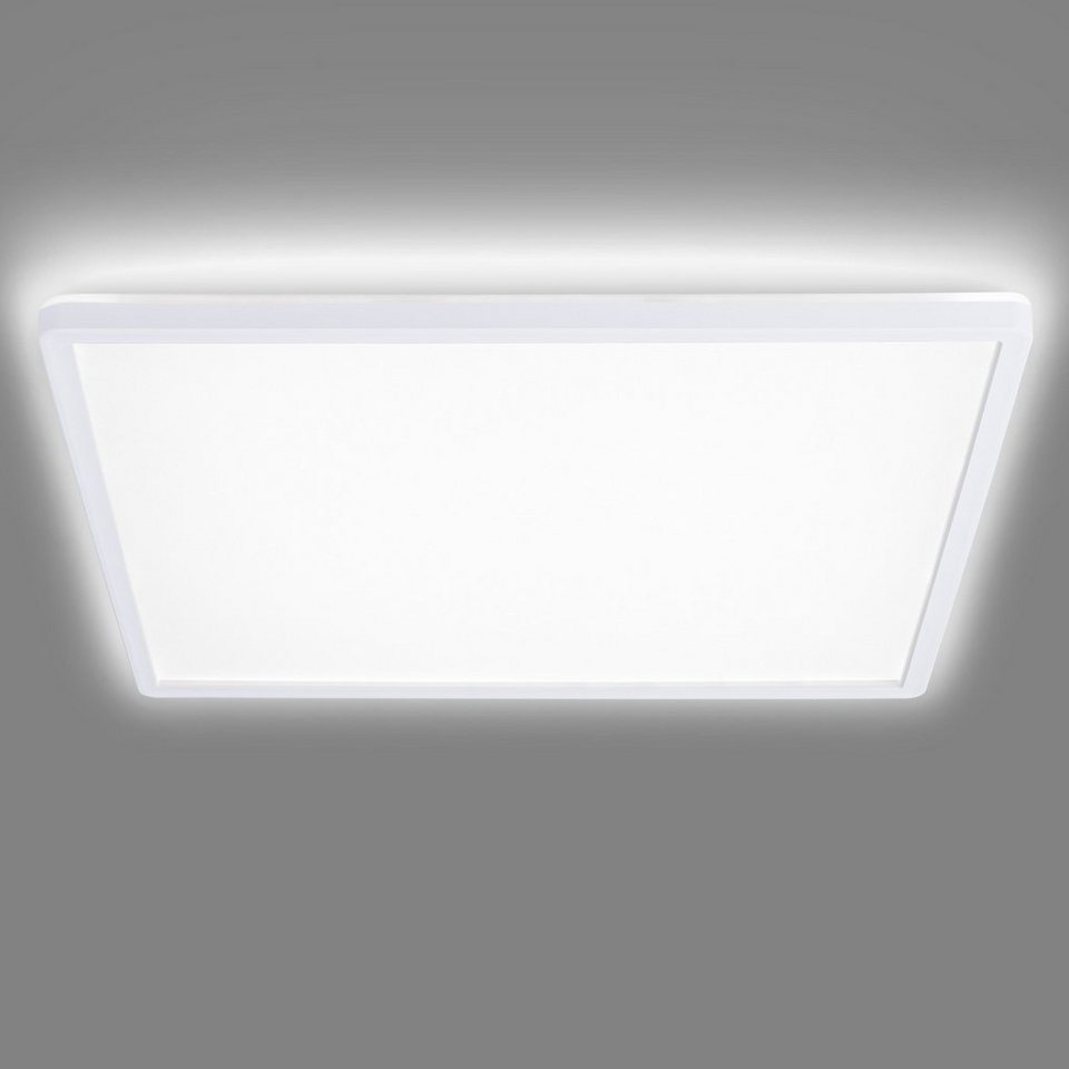 Navaris Deckenleuchte LED Deckenleuchte mit Hintergrundbeleuchtung - dimmbar  - ultra flach, stylische Lampe mit zusätzlicher Hintergrundbeleuchtung