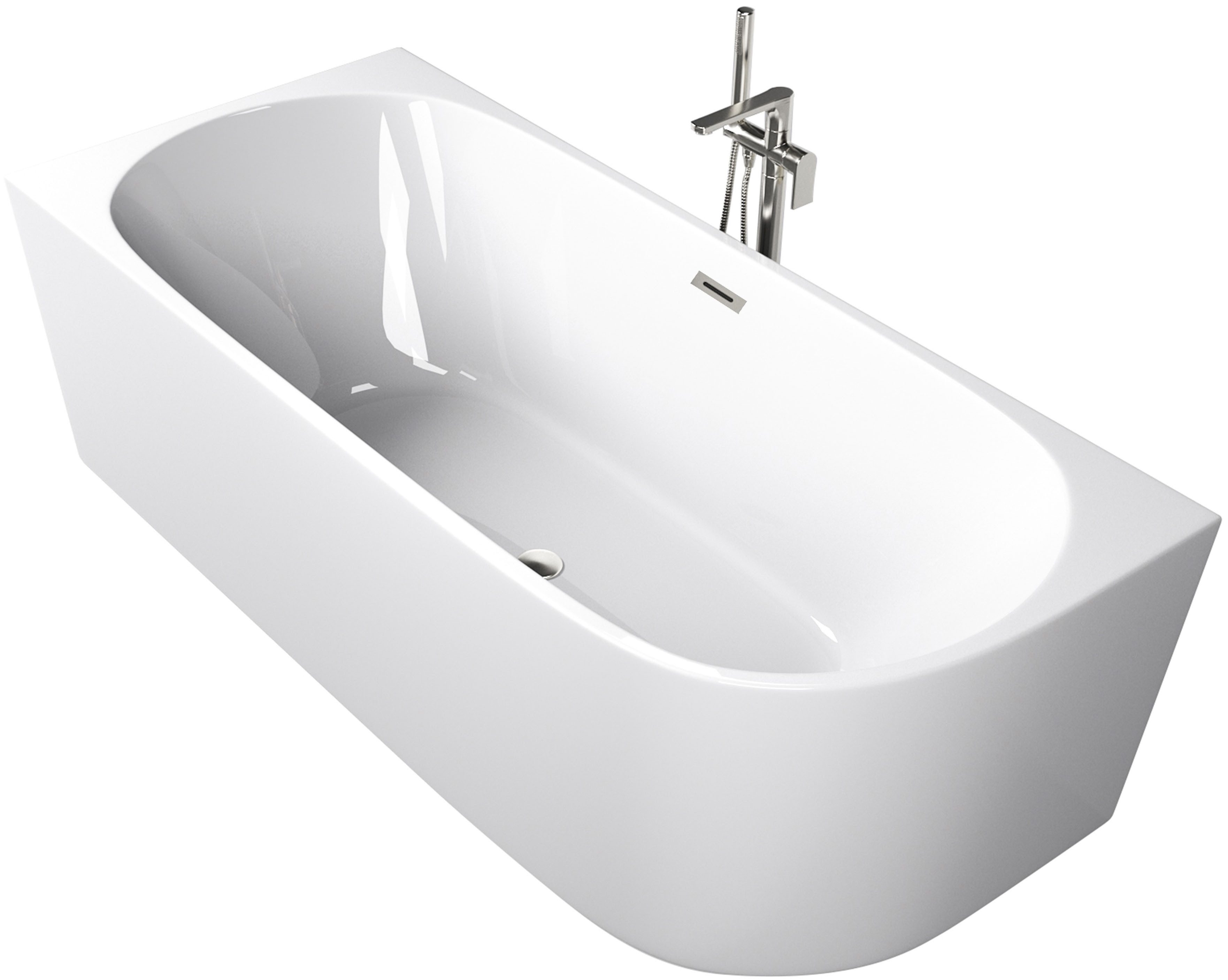 Sanotechnik Badewanne SOLVA, 180cm, Acryl Badewanne links