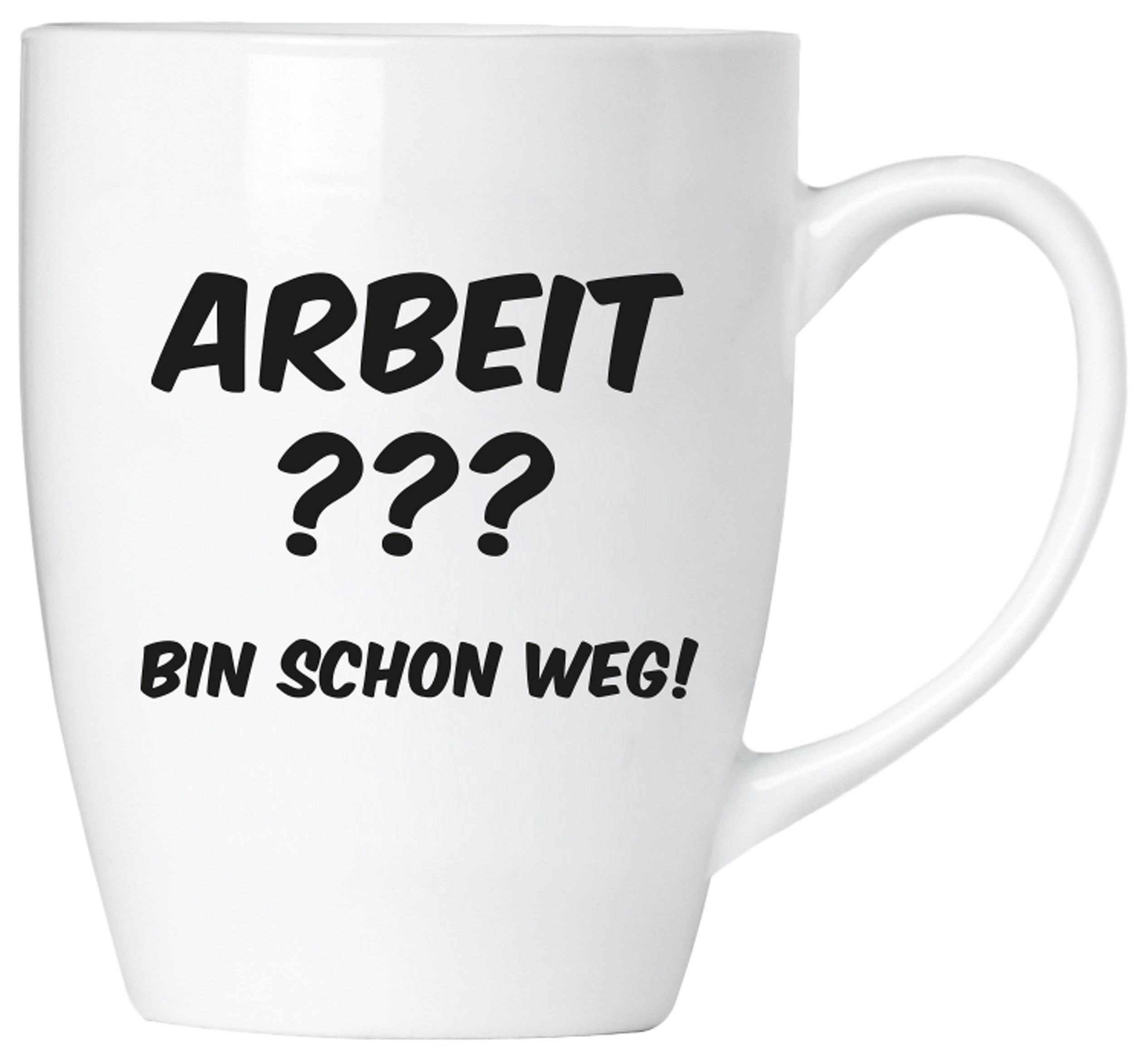 Geschenkset Tassen 2er-Set IST ..." lustig "ARBEIT mit BRUBAKER Spruch Grußkarte, Tasse Keramik, ???...", mit Kaffeetassen Büro, "ARBEIT Kaffeebecher Geschenkpackung und Motivtassen in