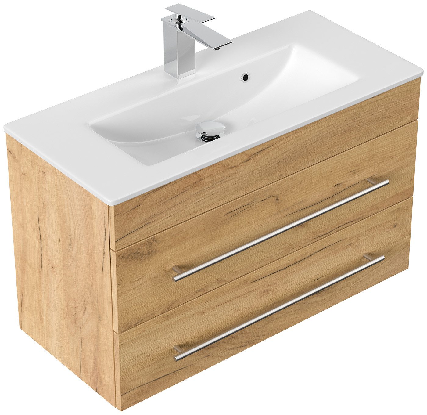 Magnolia Home Waschtisch Badmöbel Mars 800 SlimLine SoftClose eiche gold