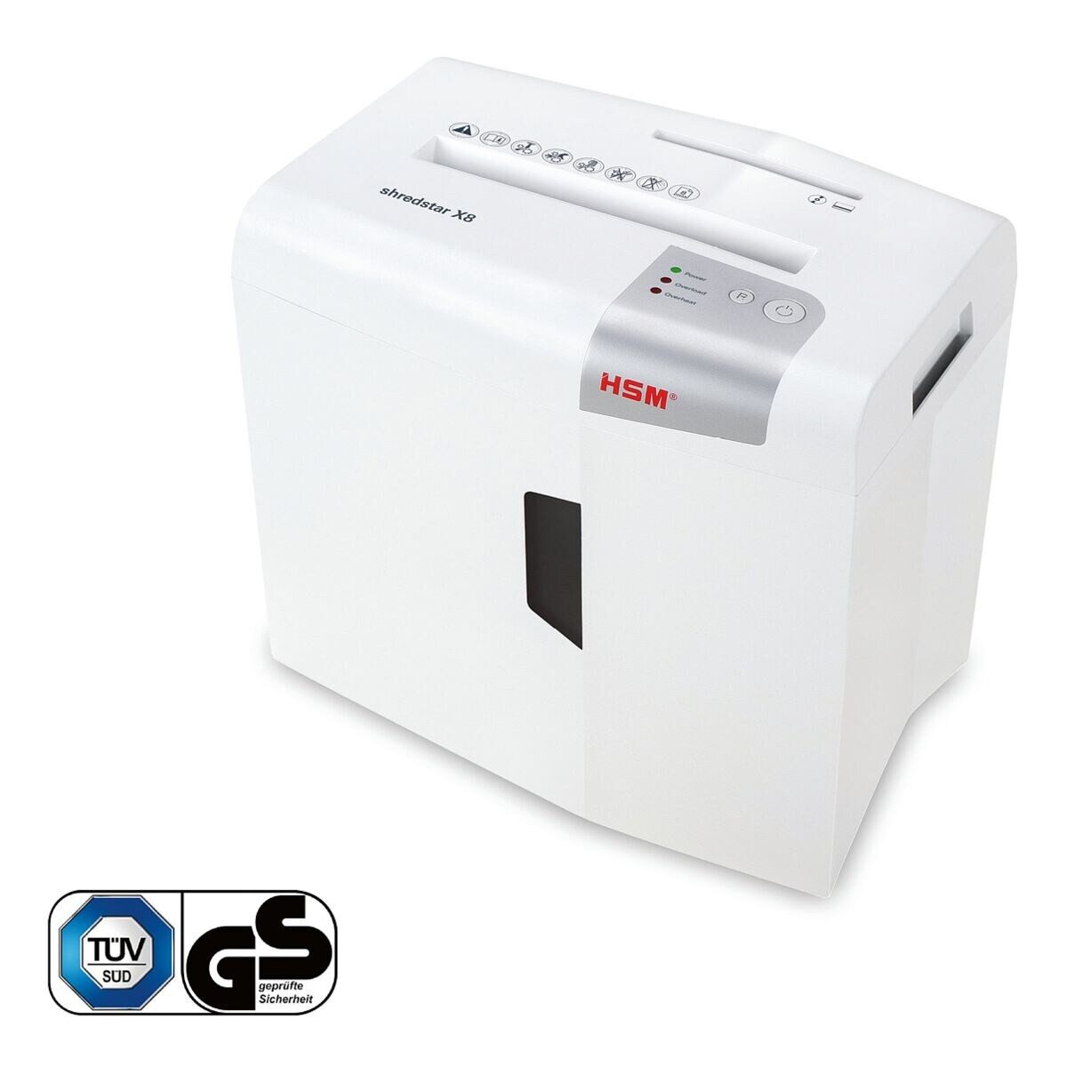 HSM Шредеры shredstar X8, Shredder, Partikelschnitt 4,5x30 mm, 8 Blatt, 18 Liter