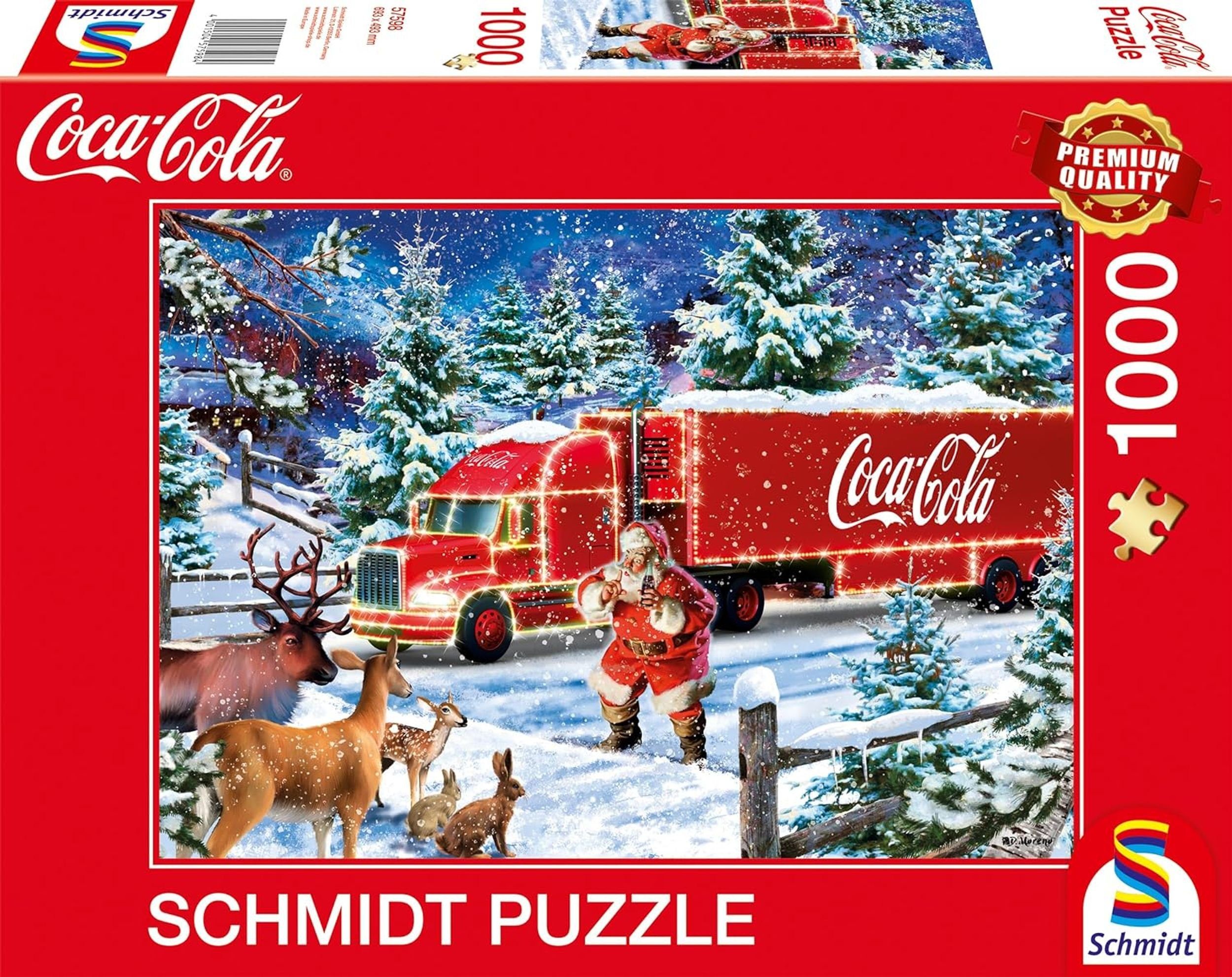 Schmidt Spiele Puzzle Coca Cola Christmas Truck, 1000 Puzzleteile, Der  Umwelt zuliebe: Weniger Plastikverpackungen von außen & innen!