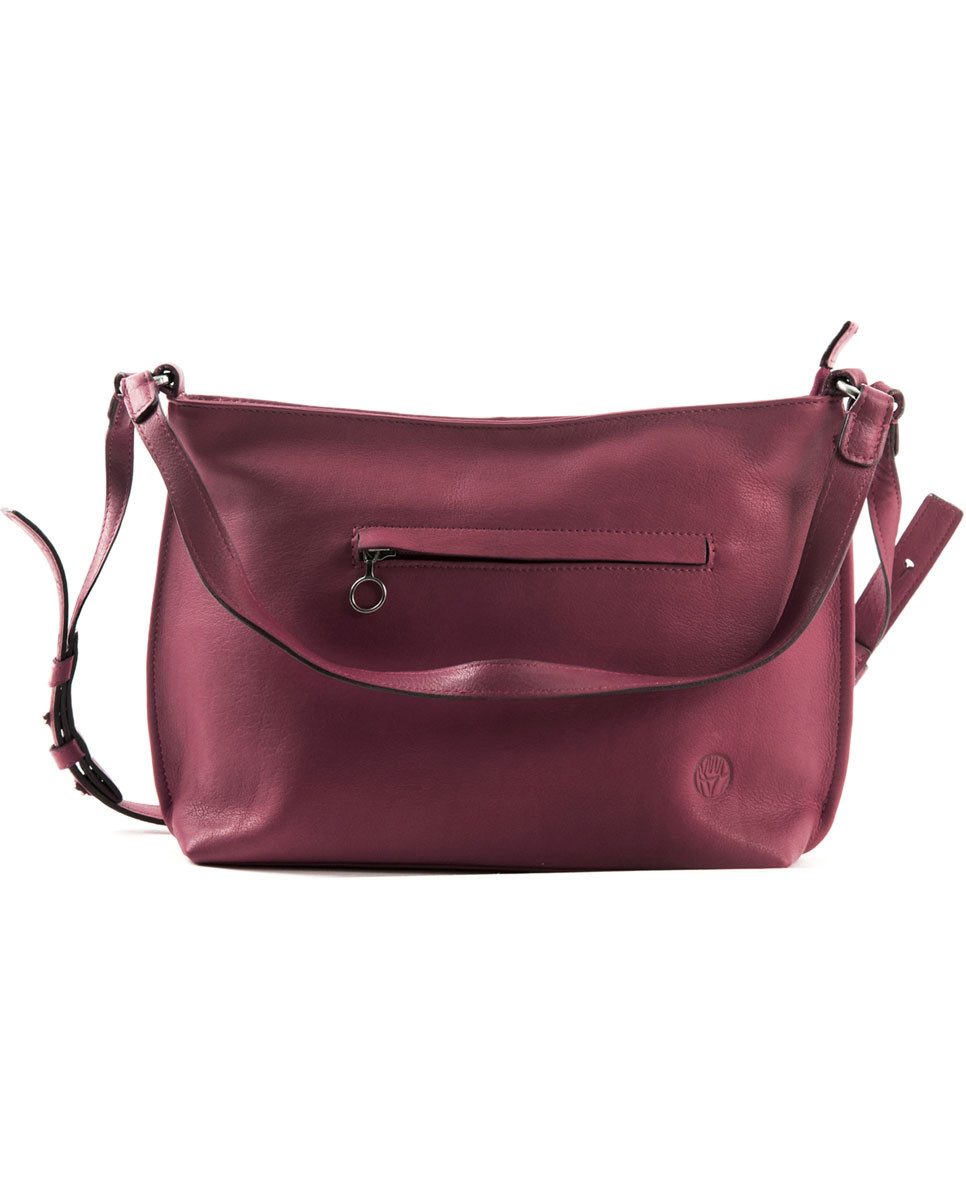 Handtasche Lederhandtasche brombeerrot