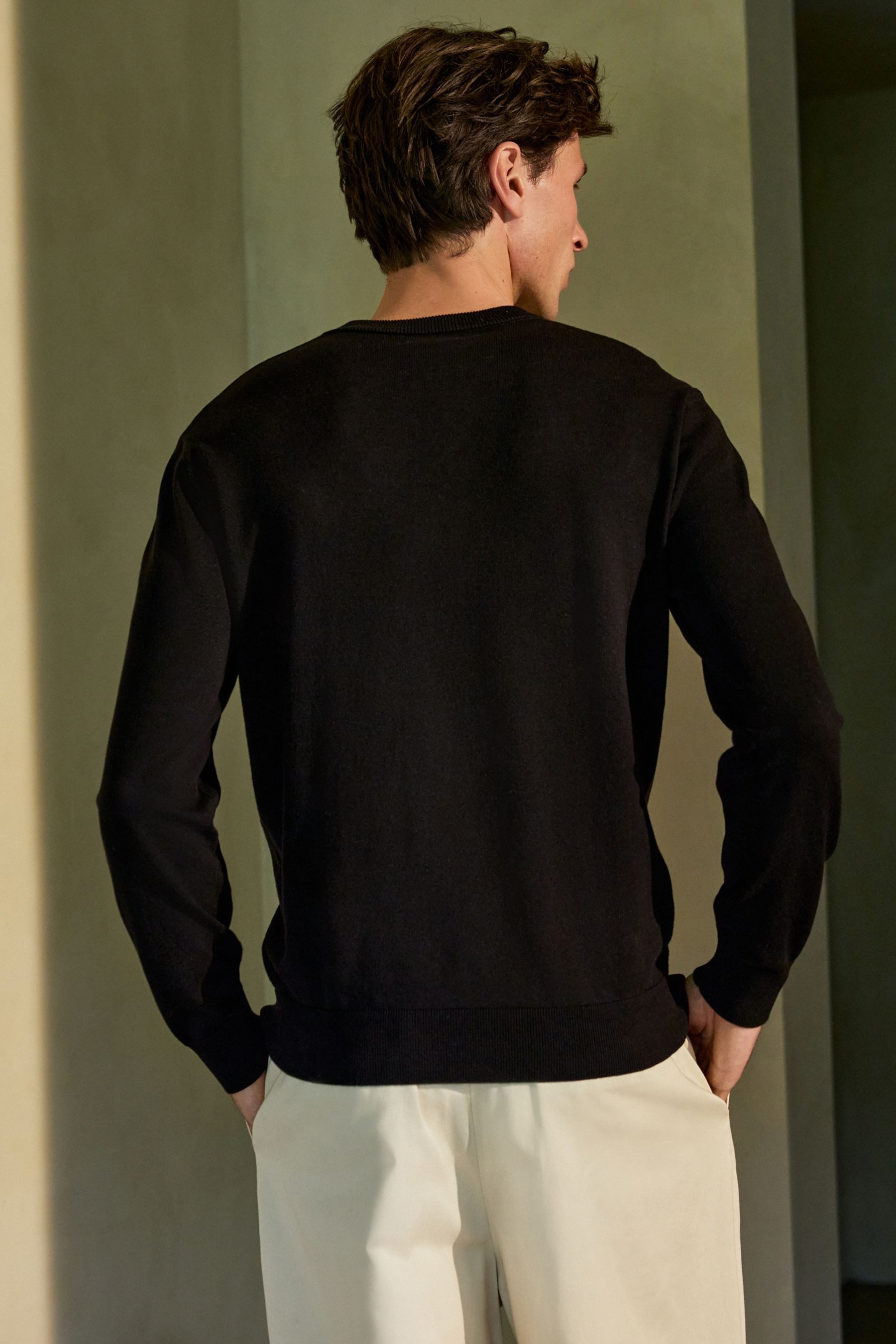 Next V-Ausschnitt-Pullover Langarm-Pullover mit V-Ausschnitt mit Baumwolle günstig online kaufen