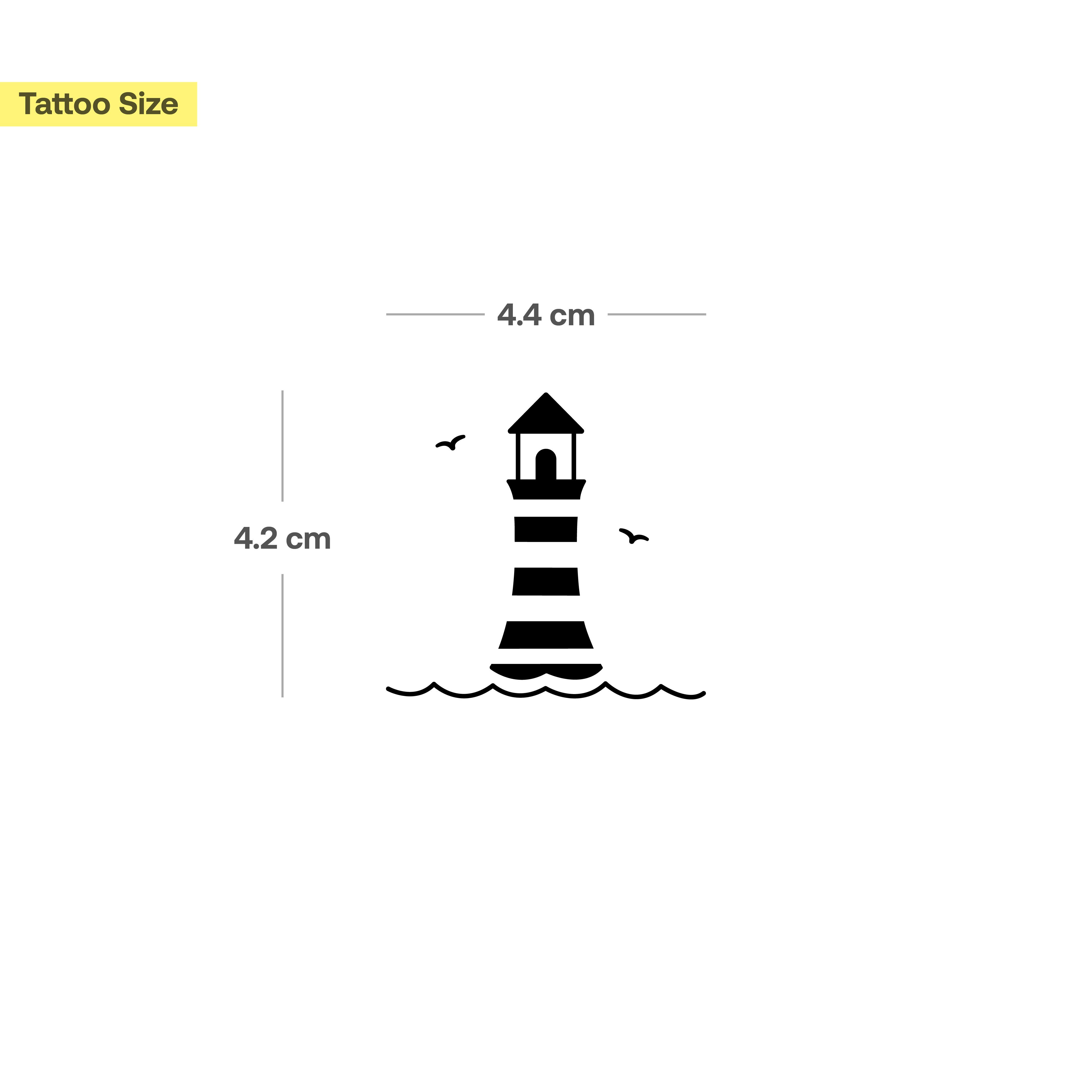 Inkster Schmuck-Tattoo Abstrakter Leuchtturm, wasserfestes temporäres Tattoo, 2 Wochen Halt