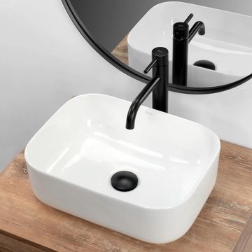 wohnwerk.idee Aufsatzwaschbecken Waschbecken Keramik Weiß Klein Gäste WC Gäste Bad Demi Mini