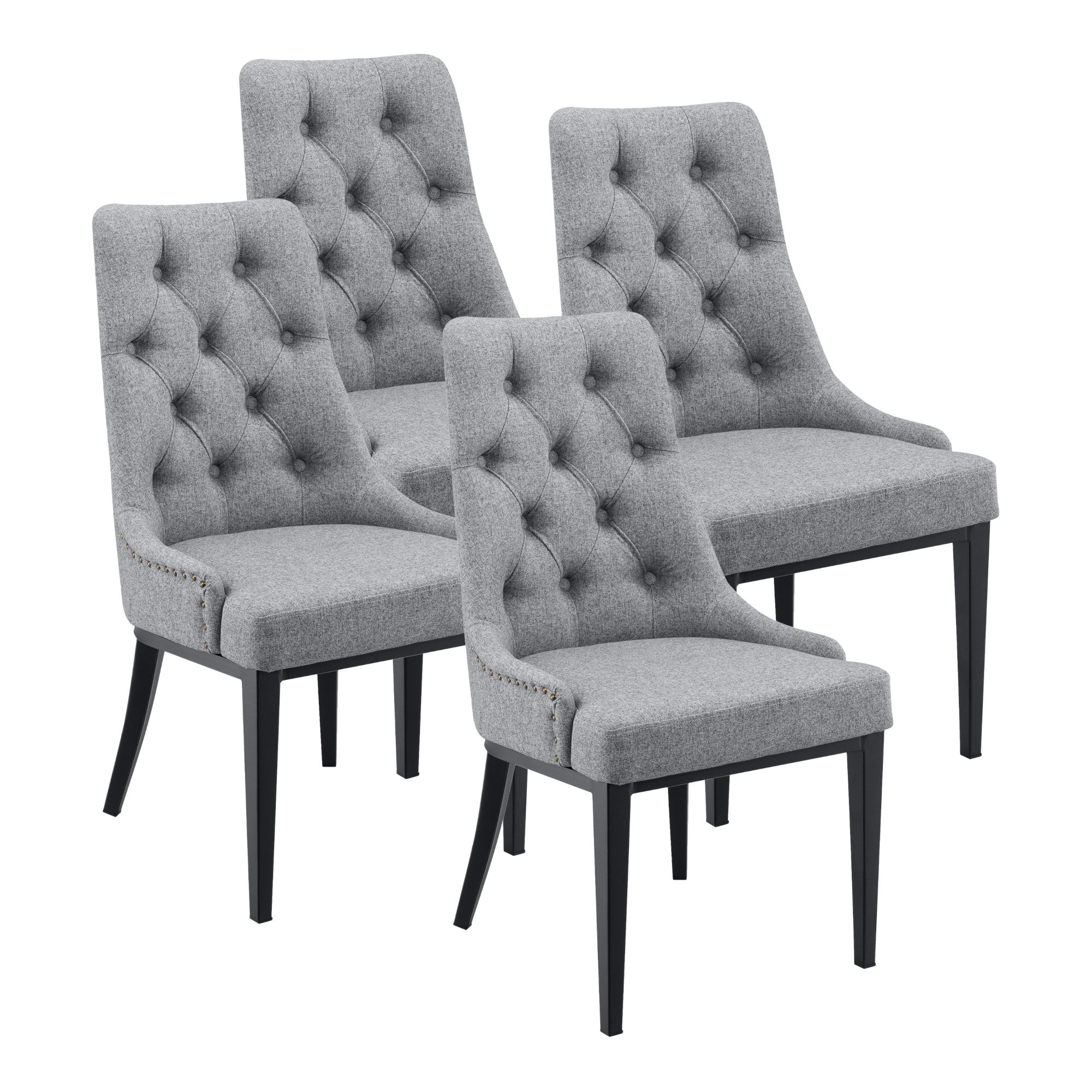 en.casa Esszimmerstuhl, Esszimmerstuhl »Chester« Hellgrau günstig online kaufen