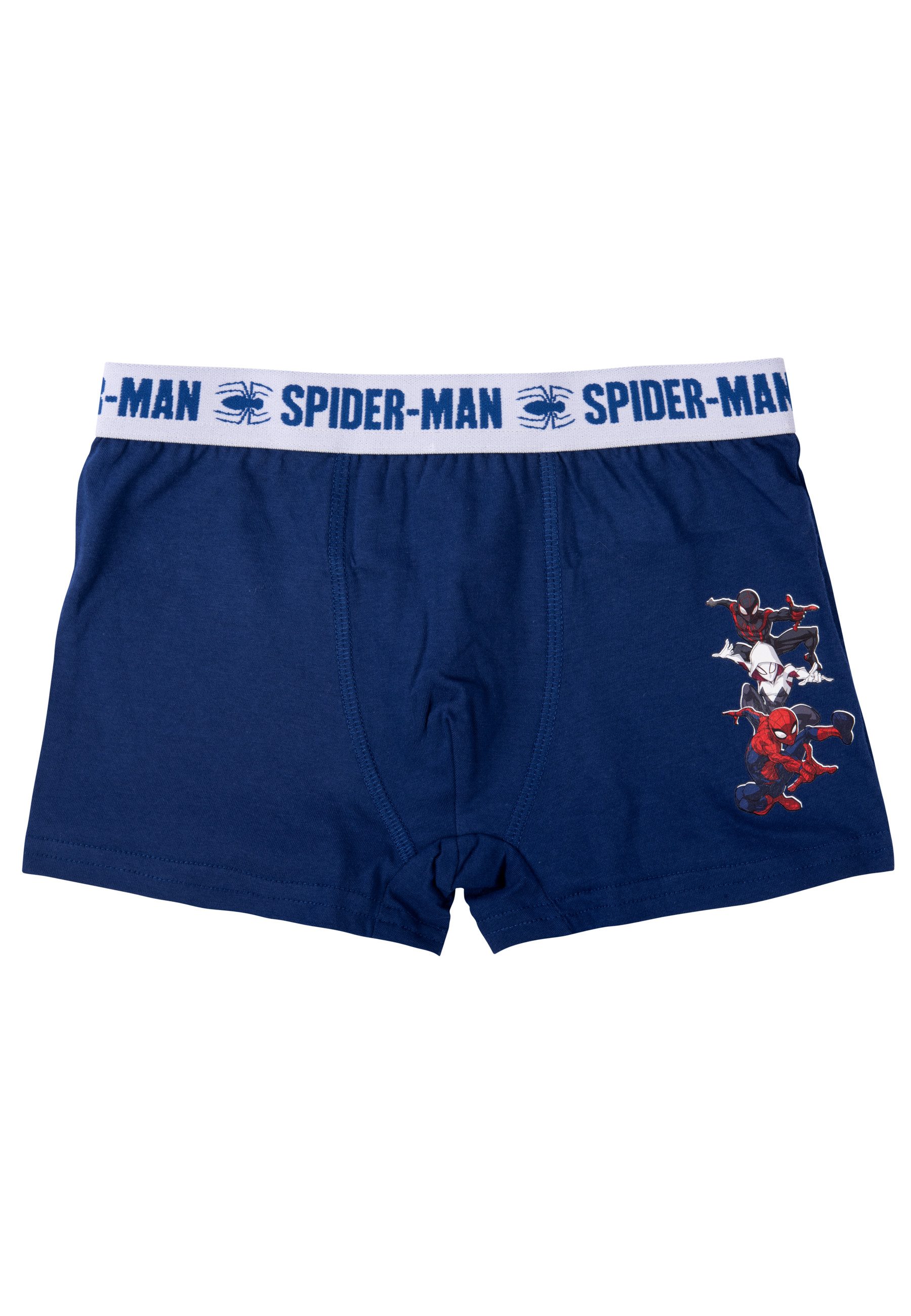 United Labels® Boxershorts Marvel Spider-Man Boxershorts Jungen - Unterhose Blau/Grau (2er Pack)