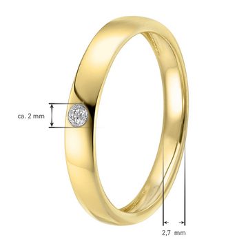 trendor Goldring Verlobungsring mit Brillant Gold 585 / 14 Karat Diamantring
