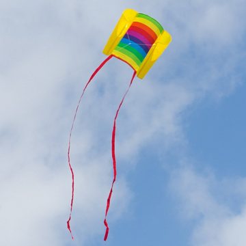 CiM Flug-Drache Beach Kite RAINBOW, 70x47cm fertig aufgebaut inkl. Drachenschnur und praktischer Tasche