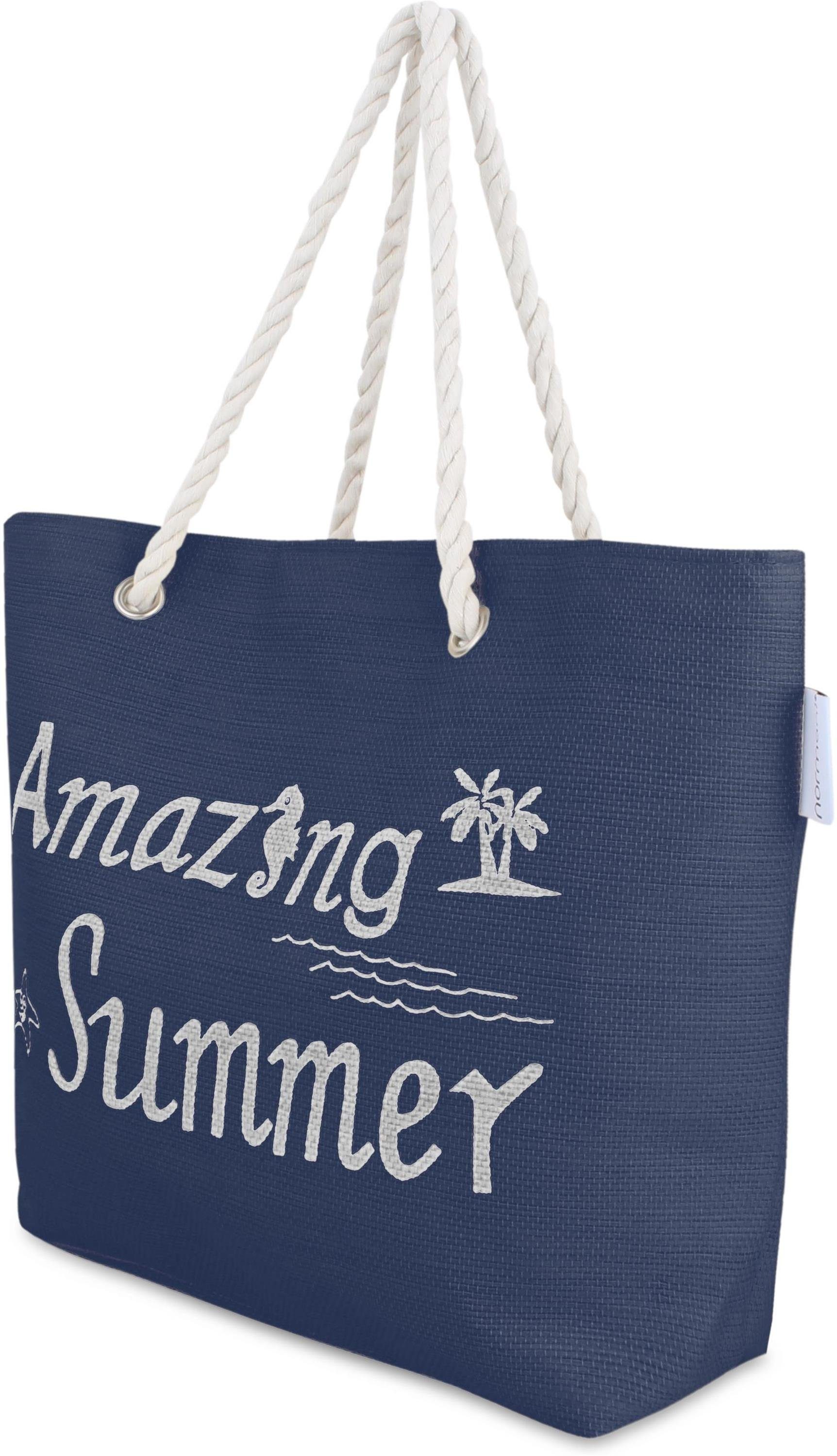 normani Strandtasche Bequeme Sommer-Umhängetasche, Strandtasche, Schultertasche Blue Summer Henkeltasche als tragbar Amazing