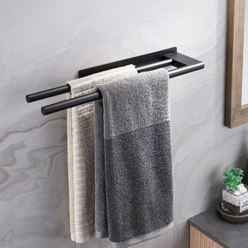 QTIYE Handtuchhalter Handtuchhalter Ohne Bohren,Selbstklebende Handtuchhalter für Bad Küche, 39cm,Edelstahl SUS 304 von hoher Qualität,Zweiarmig Selbstklebend