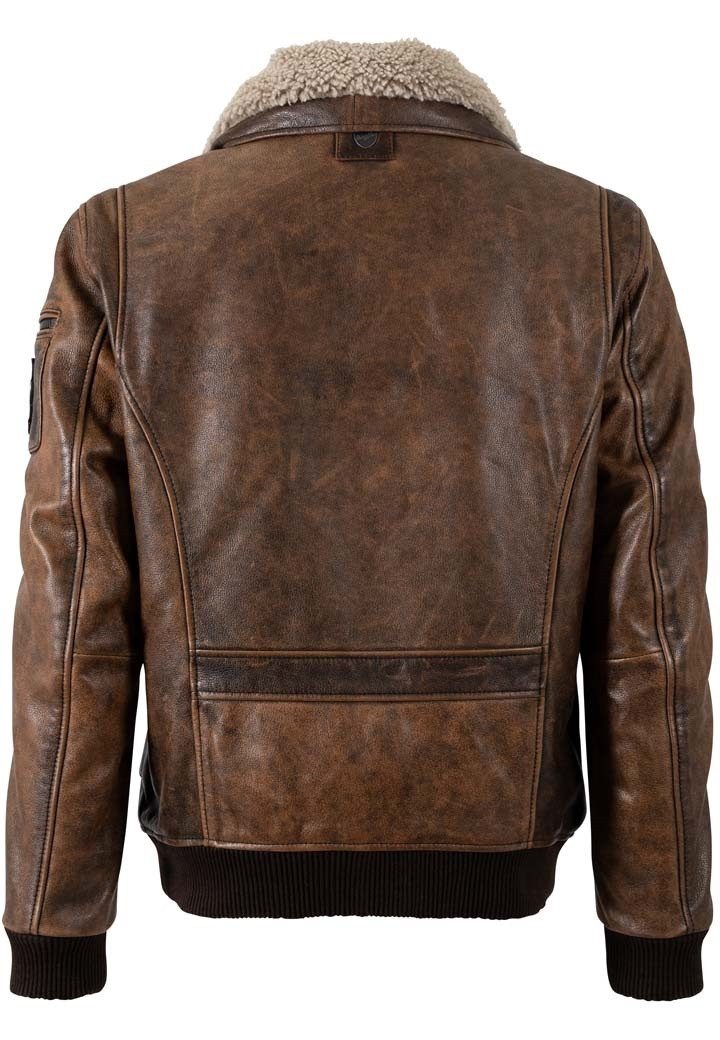 Mauritius Lederjacke MMJolvin Pilotenjacke aus Lammleder mit abnehmbarem Fe günstig online kaufen
