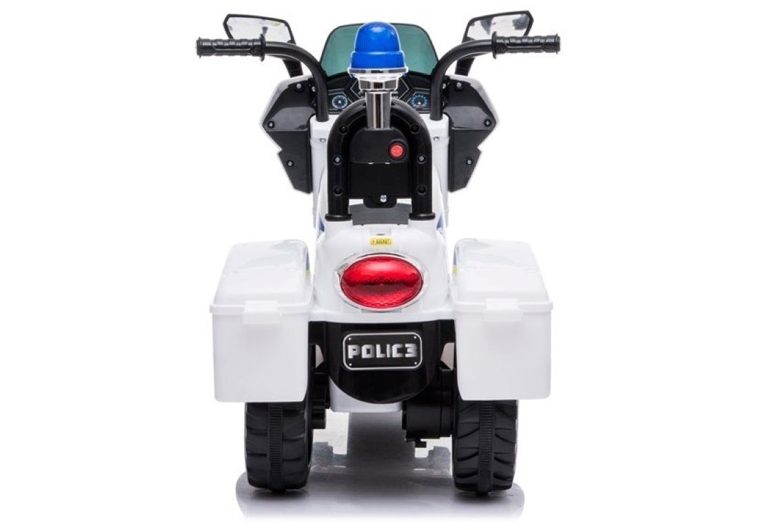 BoGi Electric Kids' Motorcycle, Police Style, TR1912, 6V, Sound & Light, White, Stylish Fun for Kids - Police Motorcycle