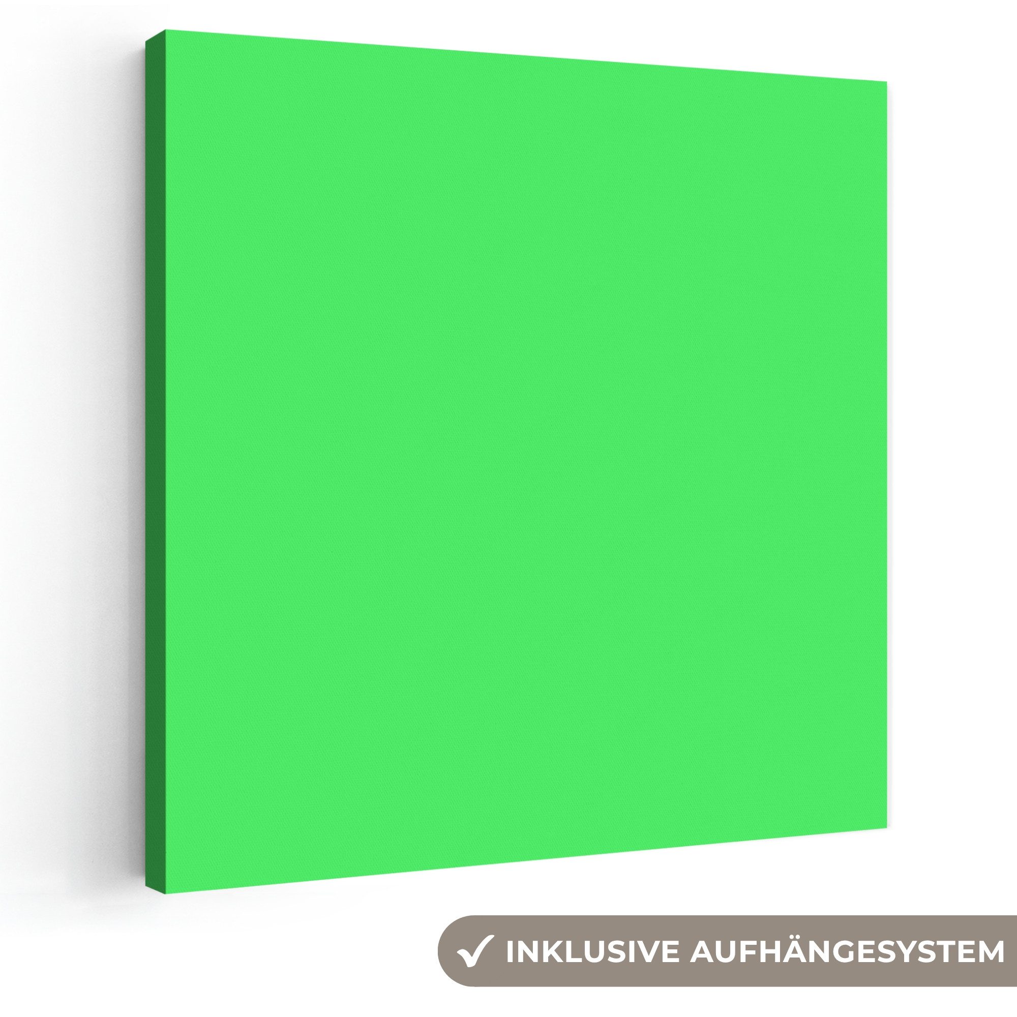 OneMillionCanvasses® Leinwandbild Mint – Grün – Grün, Fotodruck (1 St), Wandbild, Deko Schlafzimmer Wohnzimmer Flur 20x20 cm
