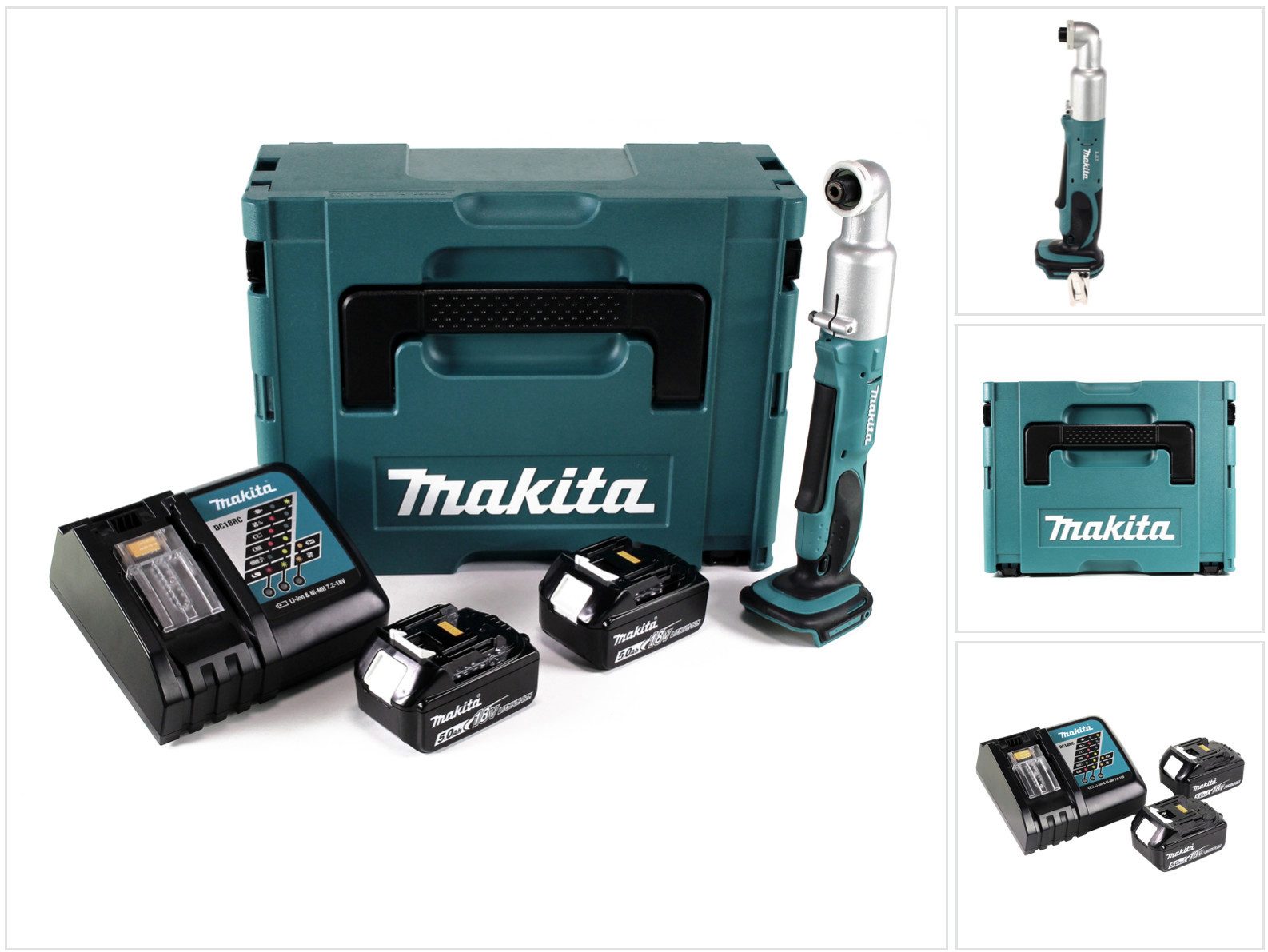 Makita Akku-Schlagschrauber DTL 061 RTJ Akku Winkelschlagschrauber 18V 1/4" 60Nm + 2x Akku 5,0Ah