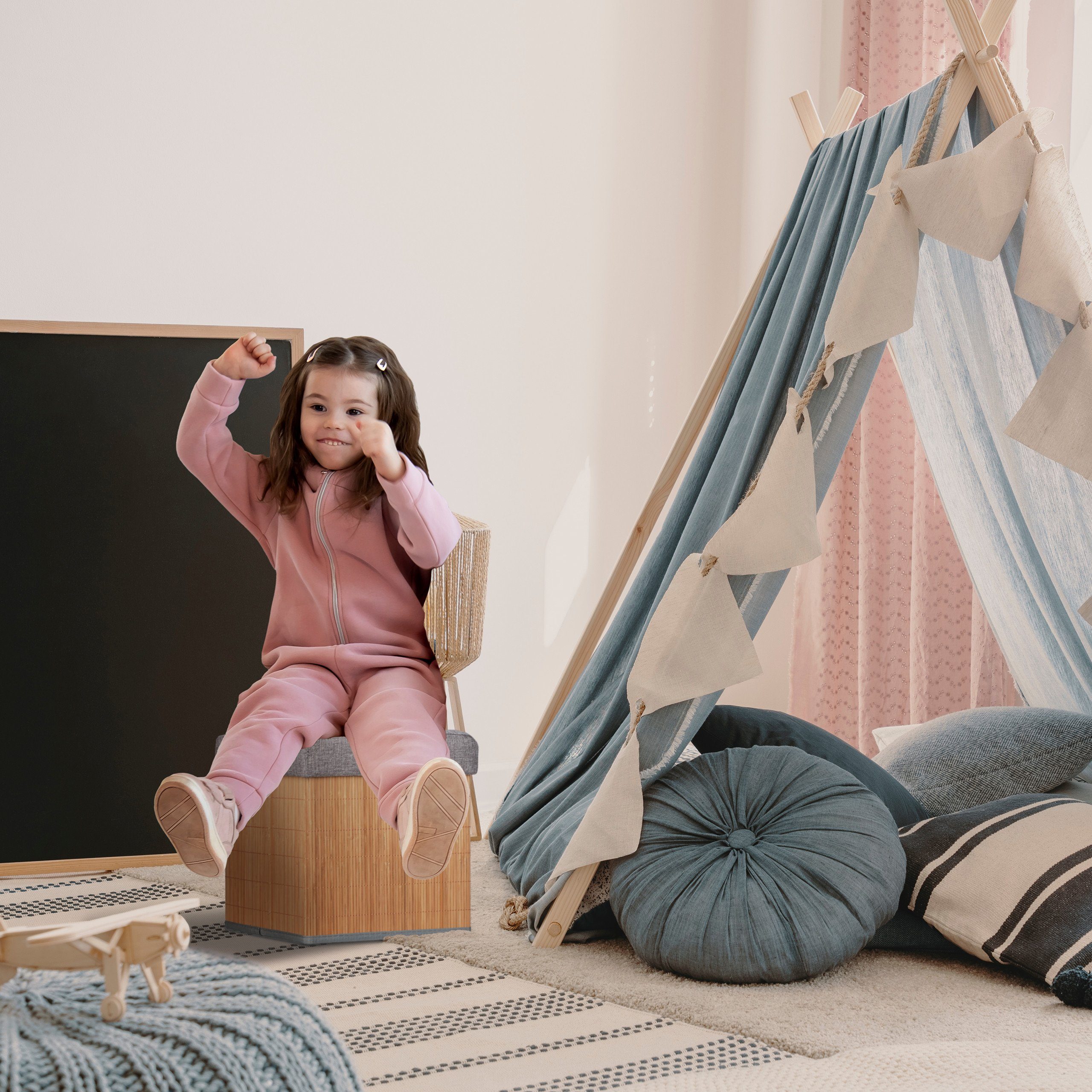 relaxdays Stauraumhocker Sitzhocker mit Stauraum