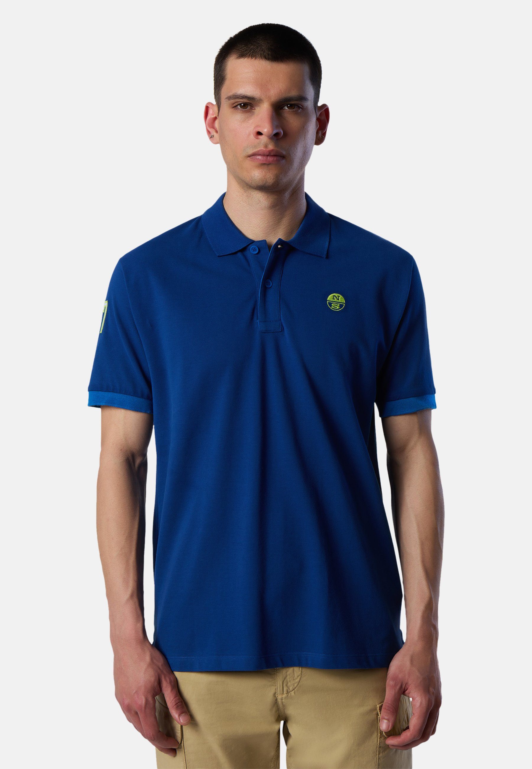 North Sails Poloshirt Poloshirt aus Bio-Baumwolle mit klassischem Design BLUE