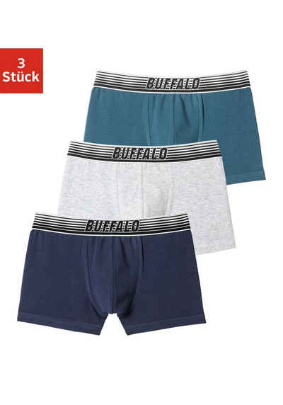 Buffalo Boxer (3 St) für Jungen mit Glanz-Logo-Bund