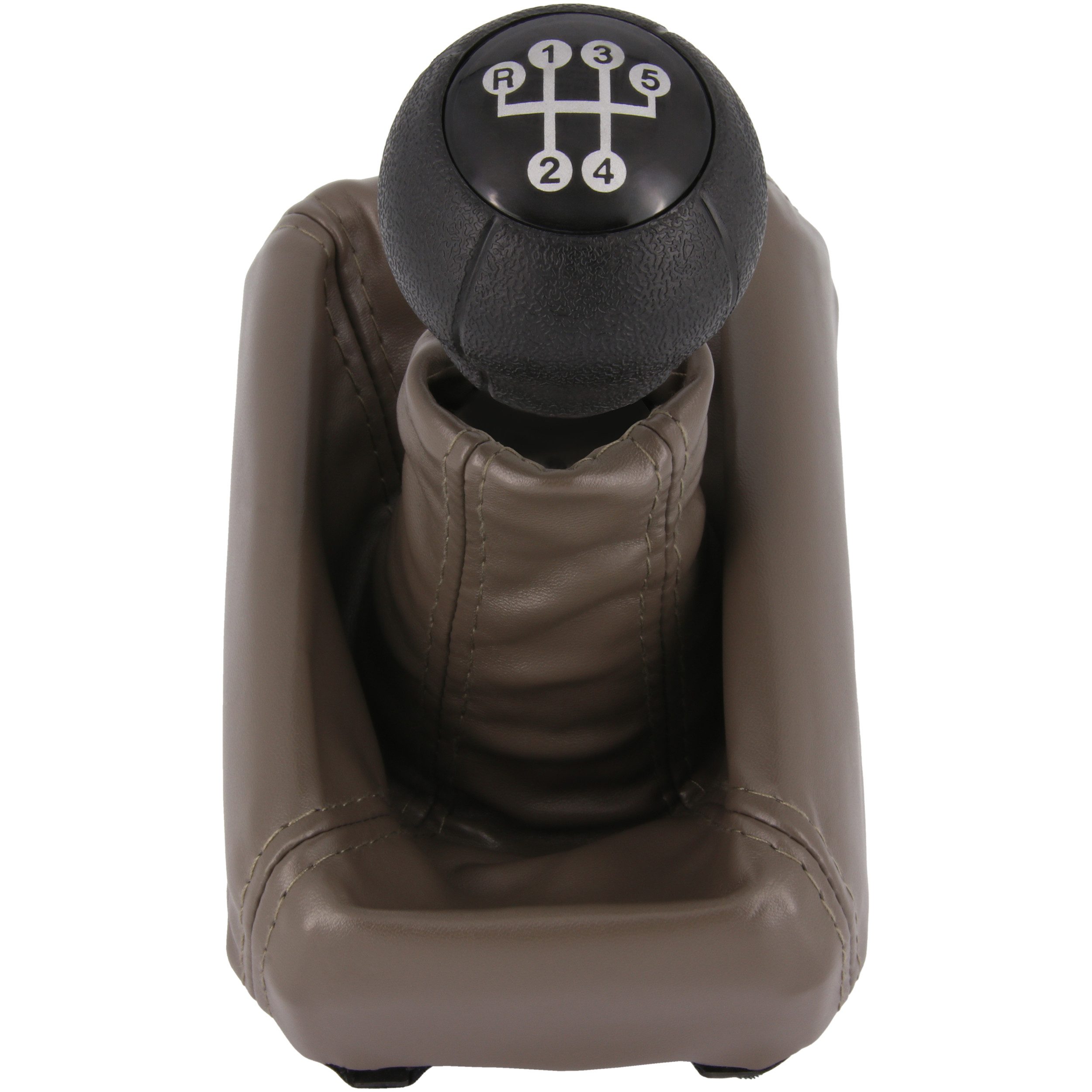 RECAMBO Schalthebel Schaltknauf, Schaltsack, Wahlhebel, Kappe für Opel Kadett E, 1984-1993, Plug & Play, Auto Schalthebel Schaltmanschette, dunkel beige - braun