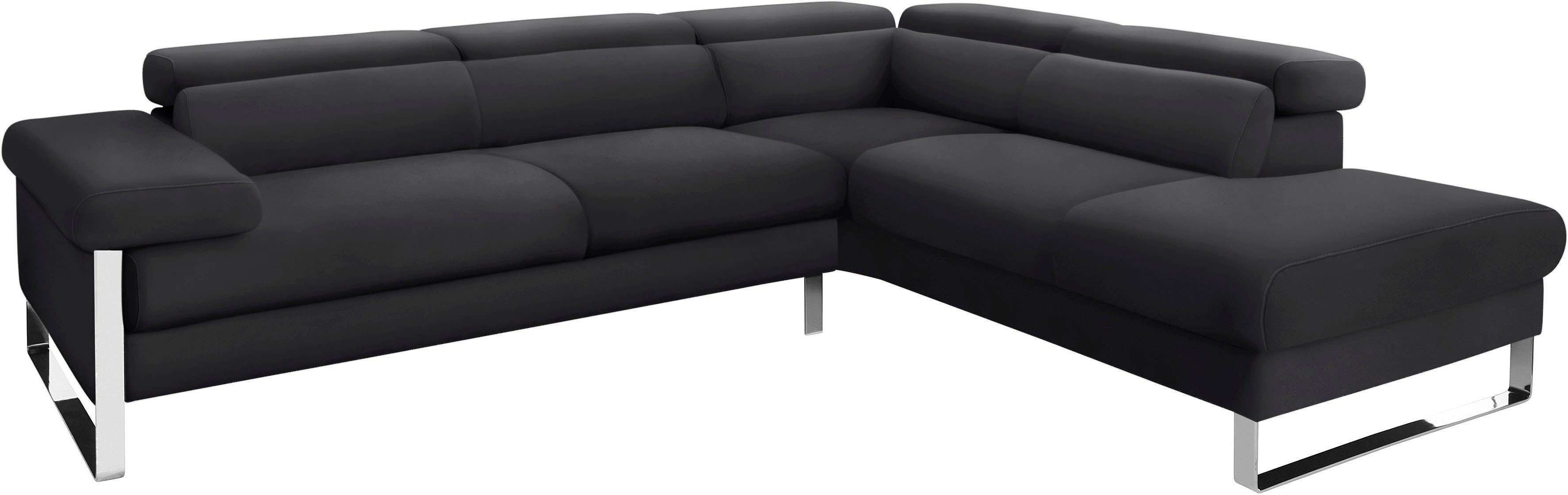 German cm finn, Chrom 2016, W.SCHILLIG Design Award glänzend, 281 Breite Ecksofa Fußgestell