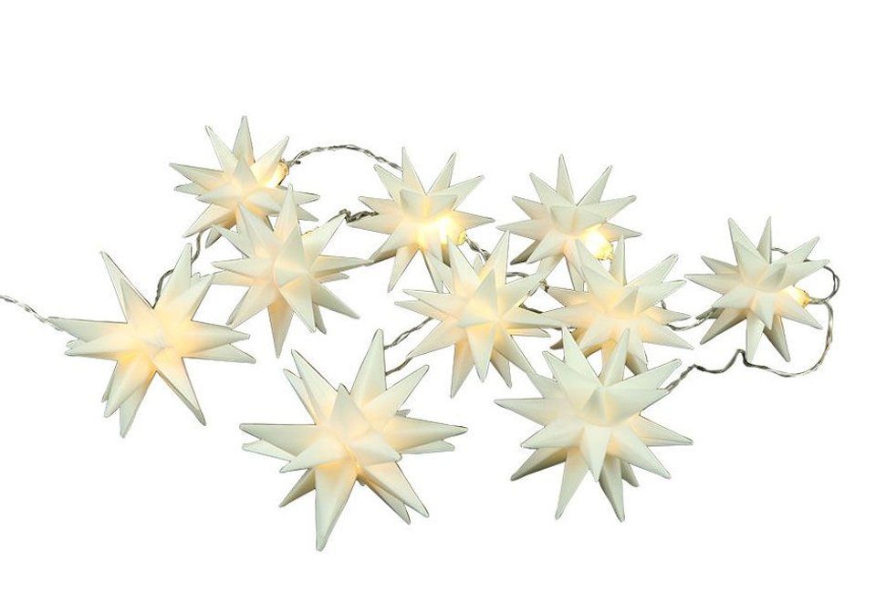 LED-Girlande LED Weihnachts-Lichterkette warm weiß - 3D Sterne