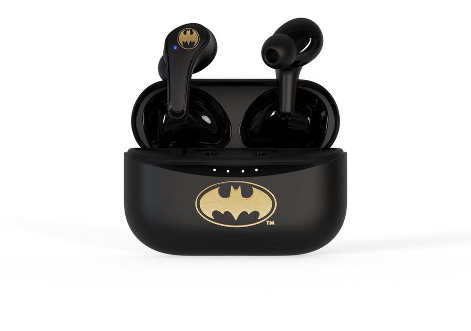 OTL Bluetooth V5.0 Kinder-Kopfhörer Batman mit Ladebox, Schwarz Bluetooth- Kopfhörer (Bluetooth, Leichtes Gewicht, Hochwertiger Klang, True Wireless,  Ladebox)