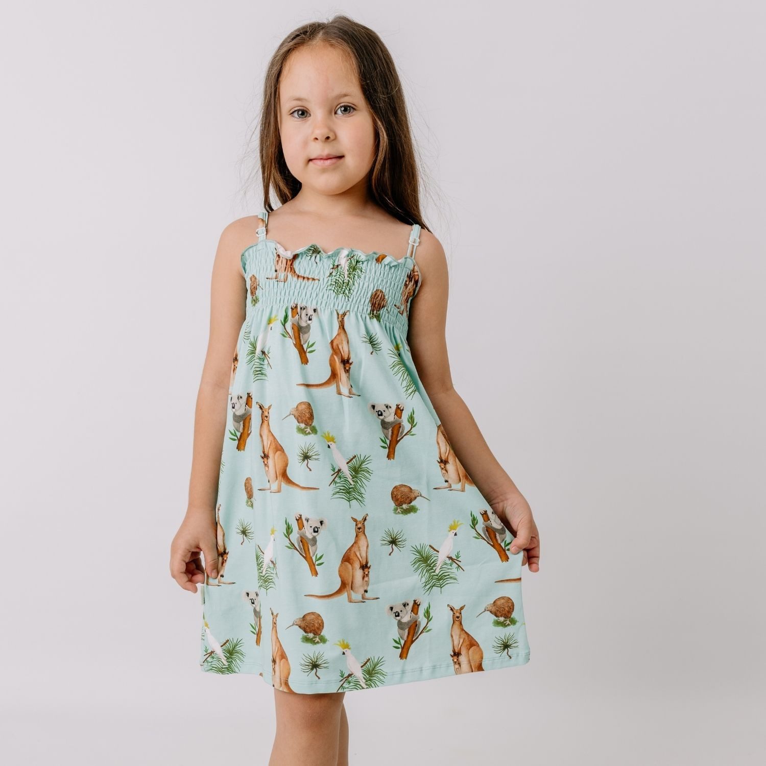 Walkiddy Jerseykleid Walkiddy Känguru & Koala Kinder Bio Baumwolle GOTS Grün - Bio Baumwolle,GOTS, Kinderbekleidung,nachhaltige Klamotten,Shorts