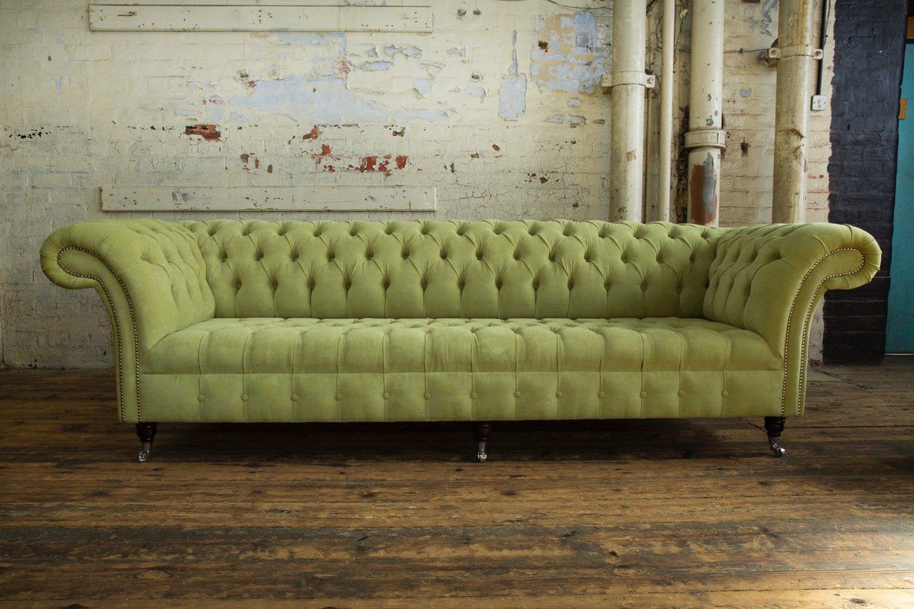 JVmoebel Chesterfield-Sofa, Chesterfield 4 Sitzer Sofa Design Sofa Couch 265 cm