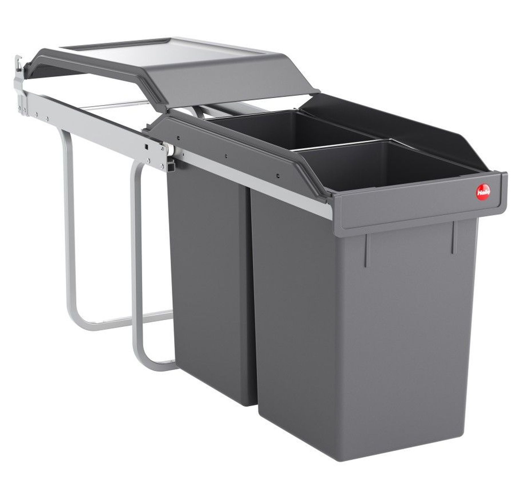 Hailo Einbaumülleimer Hailo Tandem Mülleimer Küche Einbau 30-90cm Schrank 2x 15 L Teilauszug, siehe Beschreibung