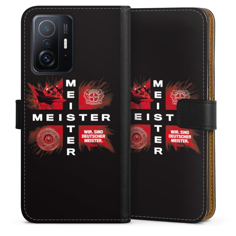 DeinDesign Handyhülle Bayer 04 Leverkusen Meister Offizielles Lizenzprodukt, Xiaomi 11T Pro 5G Hülle Handy Flip Case Wallet Cover Handytasche Leder