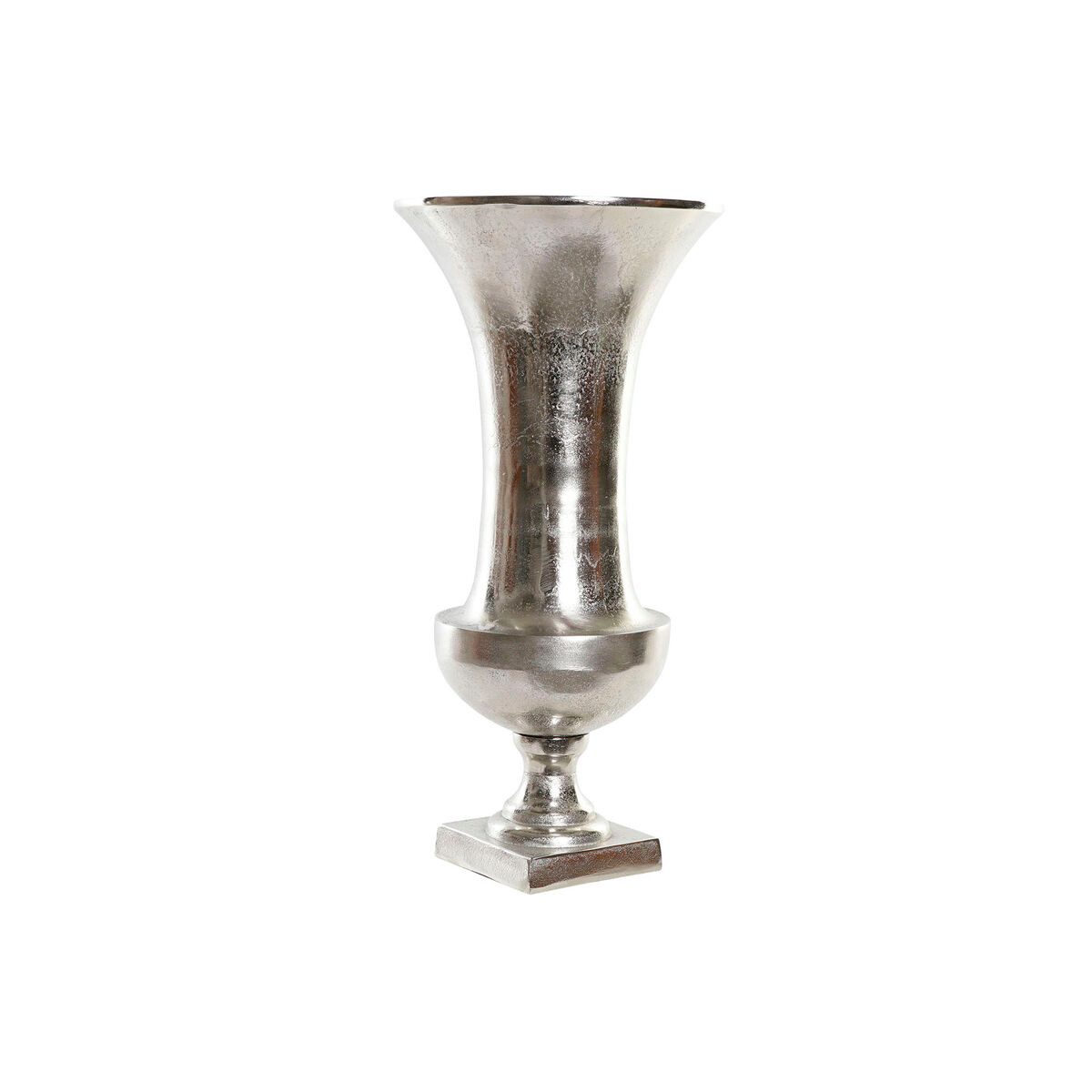 Bigbuy Dekovase Vase SanLov Silberfarben Aluminium Moderne Glas 24 x 24 x 49 cm