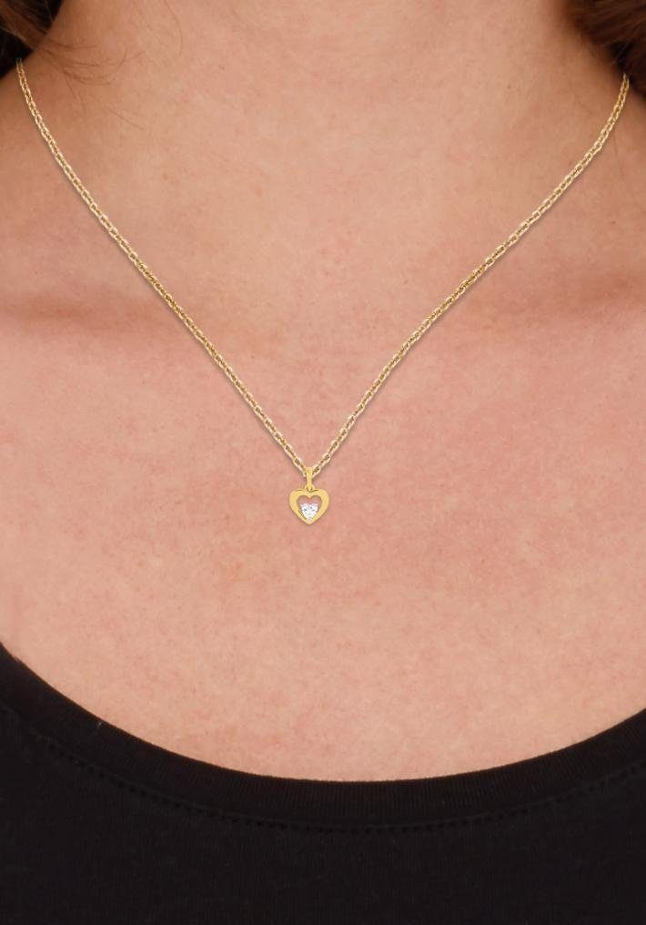 Amor Kette mit Anhänger Schmuck Geschenk Halskette Herz LIEBE, mit Zirkonia (synth) – Bild 3 von 4