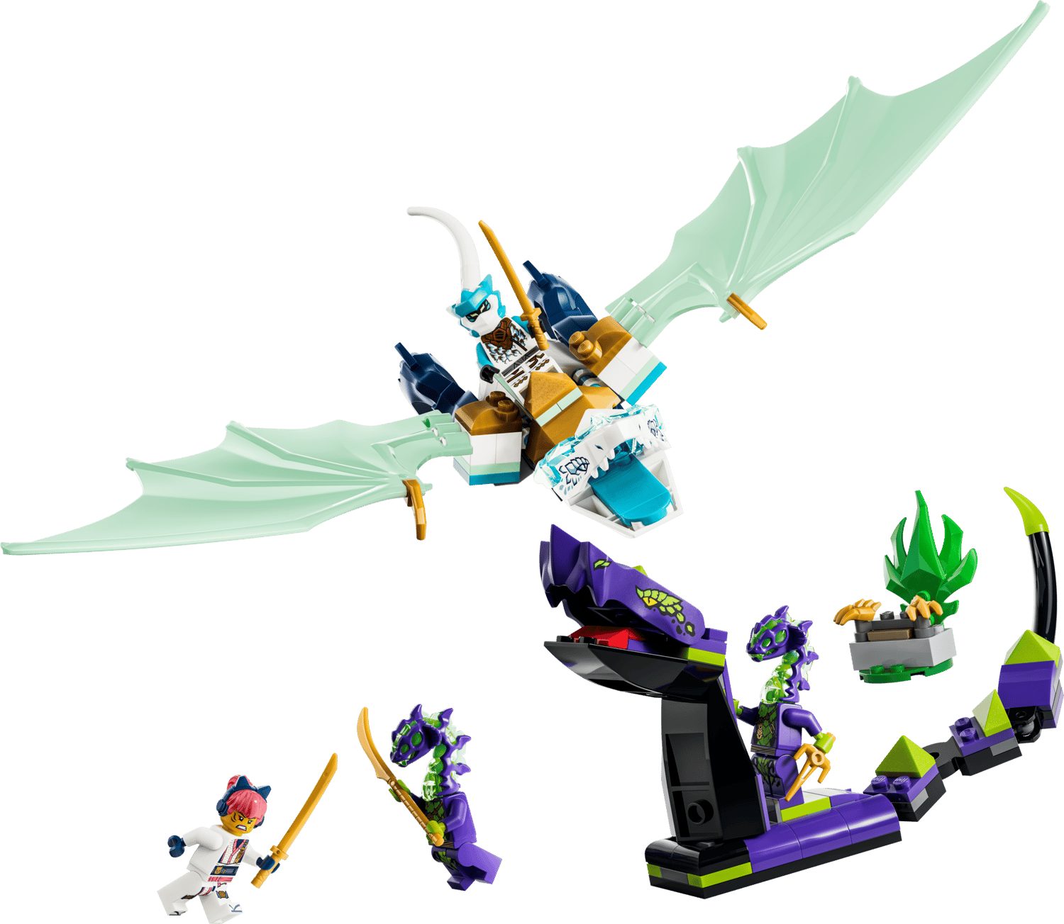 LEGO® NINJAGO 71865 Zanes Eisdrachenduell Spielbausteine, (Set, 141 St., Set)