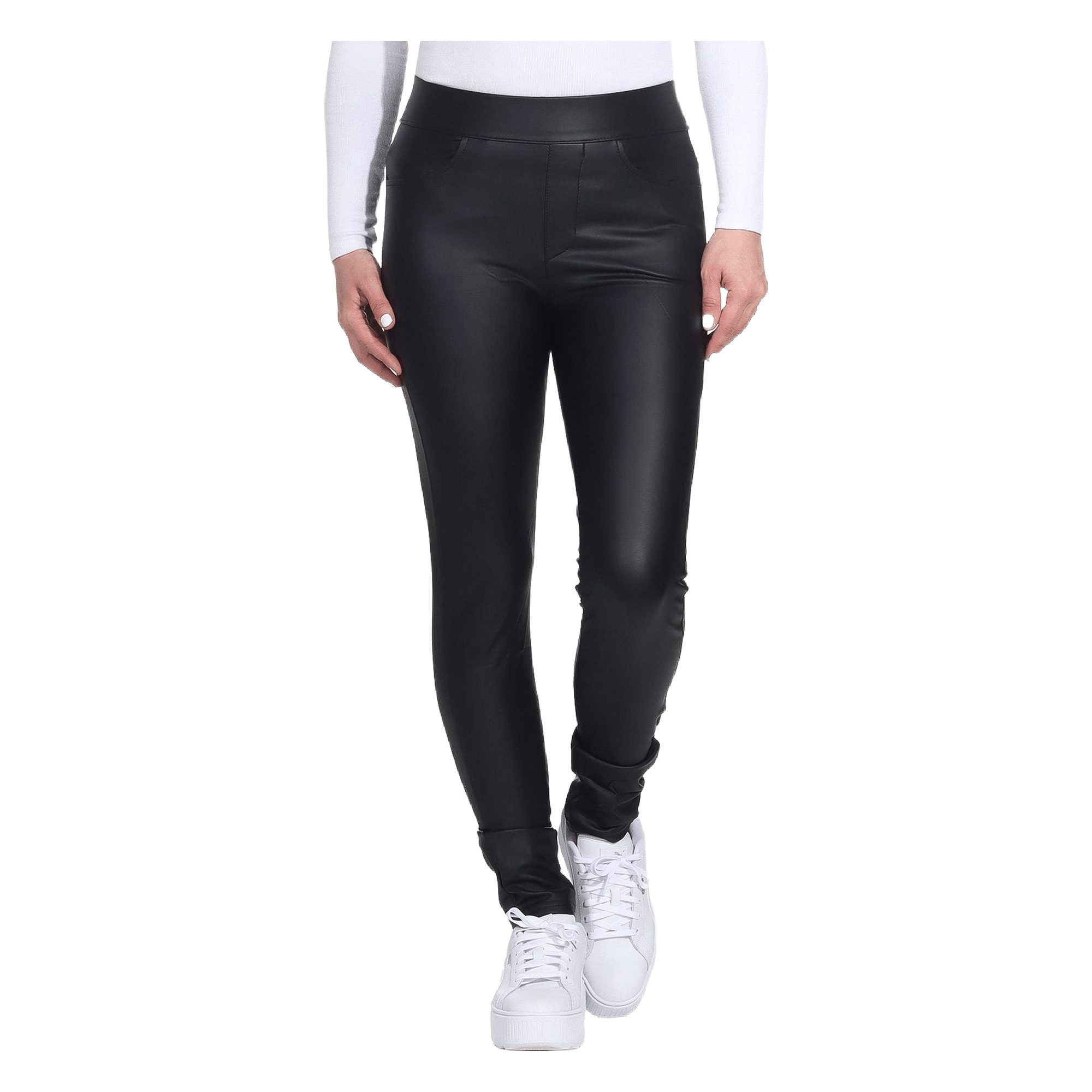 Lederimitathose Damen Leder Leggings gefüttert