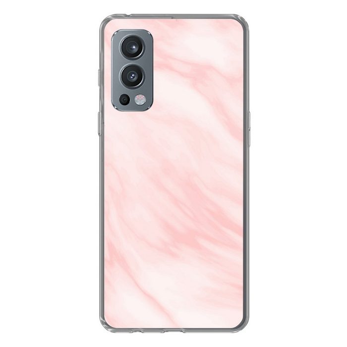 MuchoWow Handyhülle Marmor - Rosa - Weiß - Luxus - Marmoroptik Phone Case Handyhülle OnePlus Nord 2 Silikon Schutzhülle