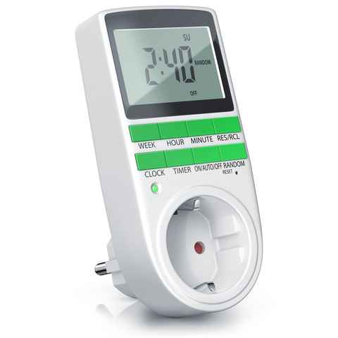 BEARWARE Zeitschaltuhr, digital, 1-St., programmierbar, LCD Display, Steckdosen Timer, max. 3680W