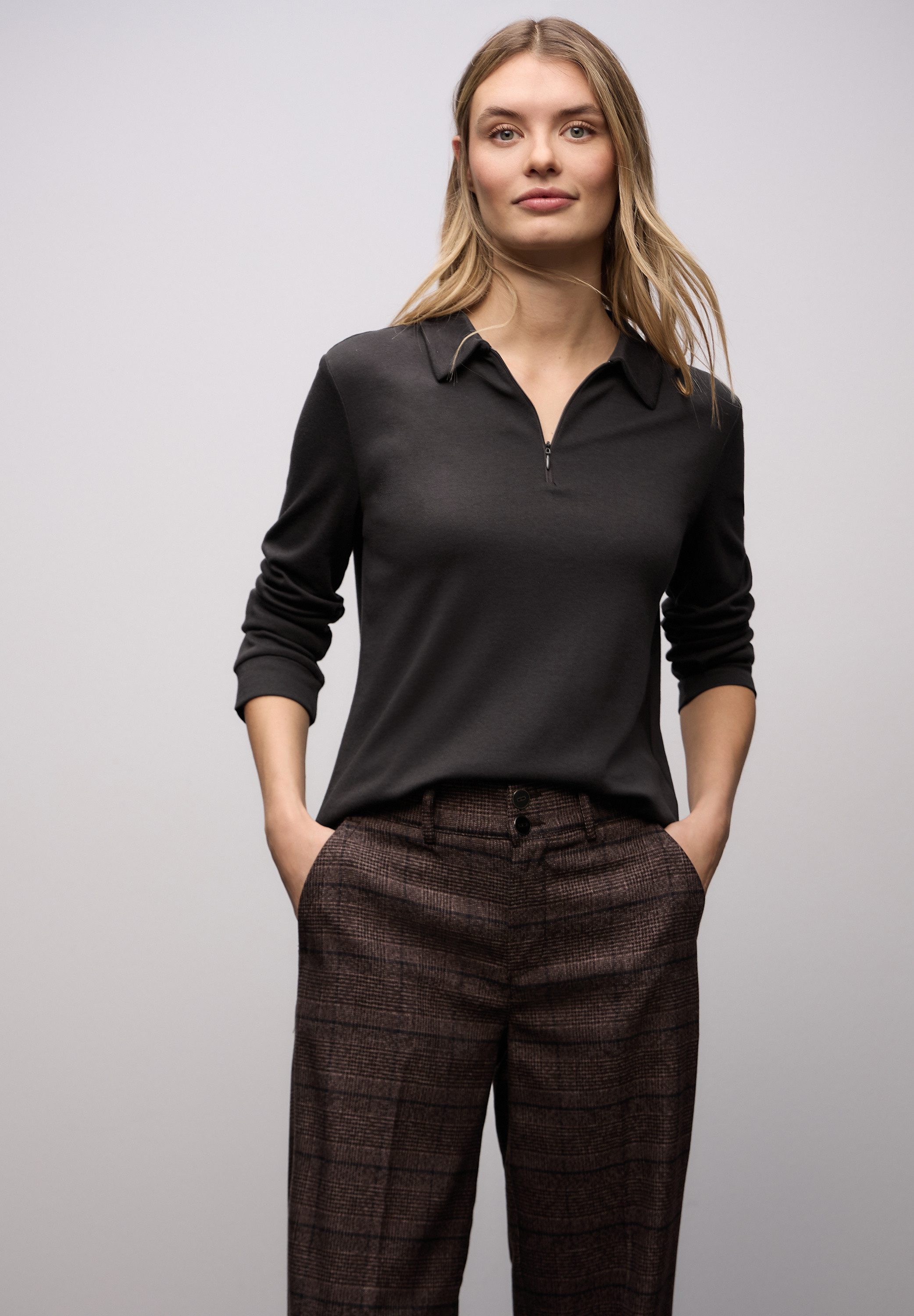 STREET ONE Poloshirt mit Zipper