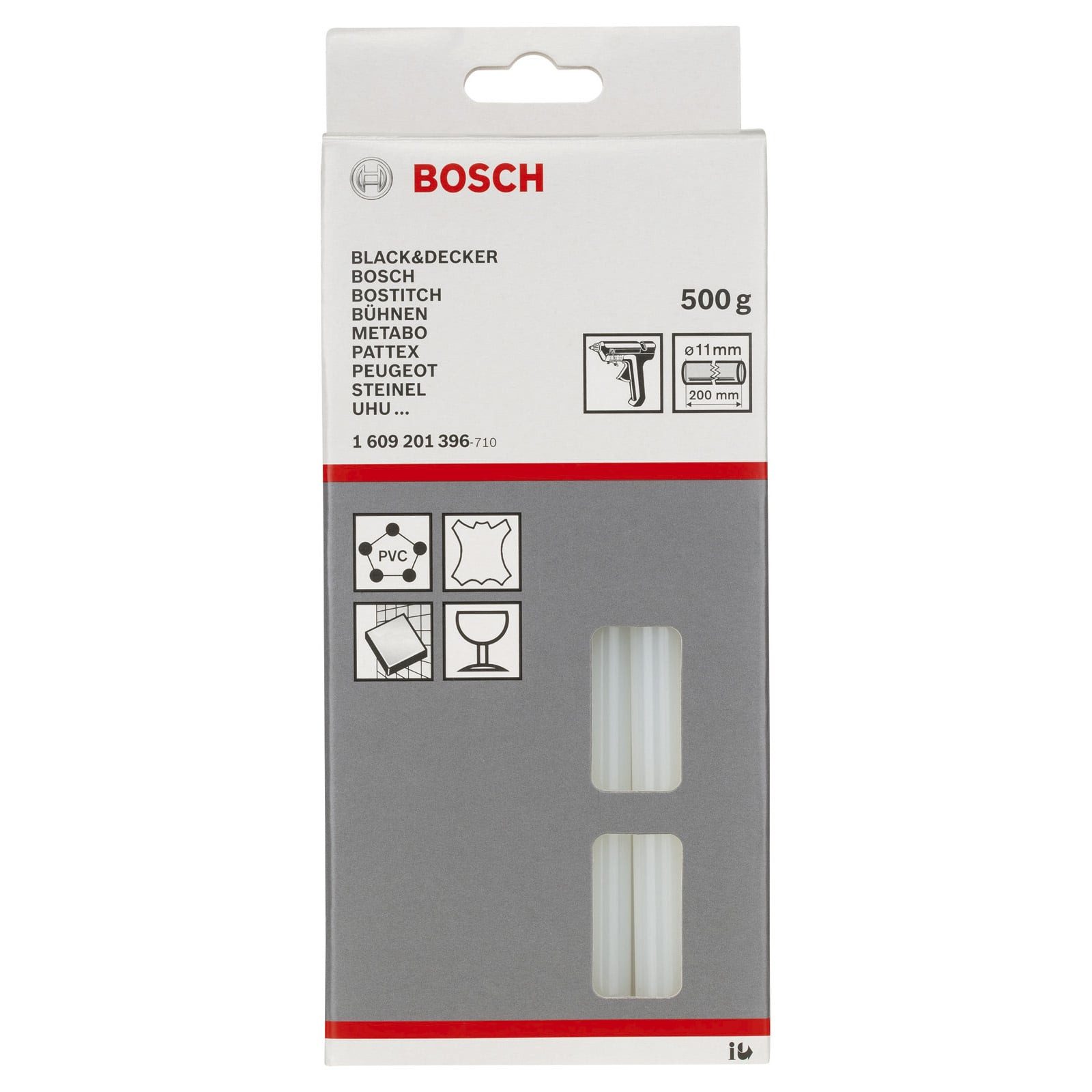 BOSCH Klebstoff Bosch Schmelzkleber, 11 x 200 mm, 500 g, transparent -1609201396