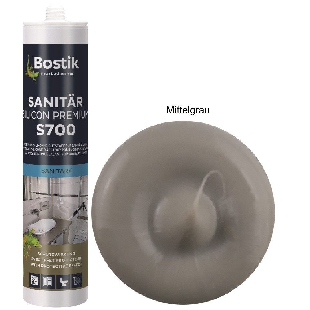 BOSTIK Dichtstoff Bostik S700 Sanitärsilicon Premium 300ml Kartusche Fugen Dichtstoff, gebrauchsfertig, PROFI-PREMIUM-QUALITÄT