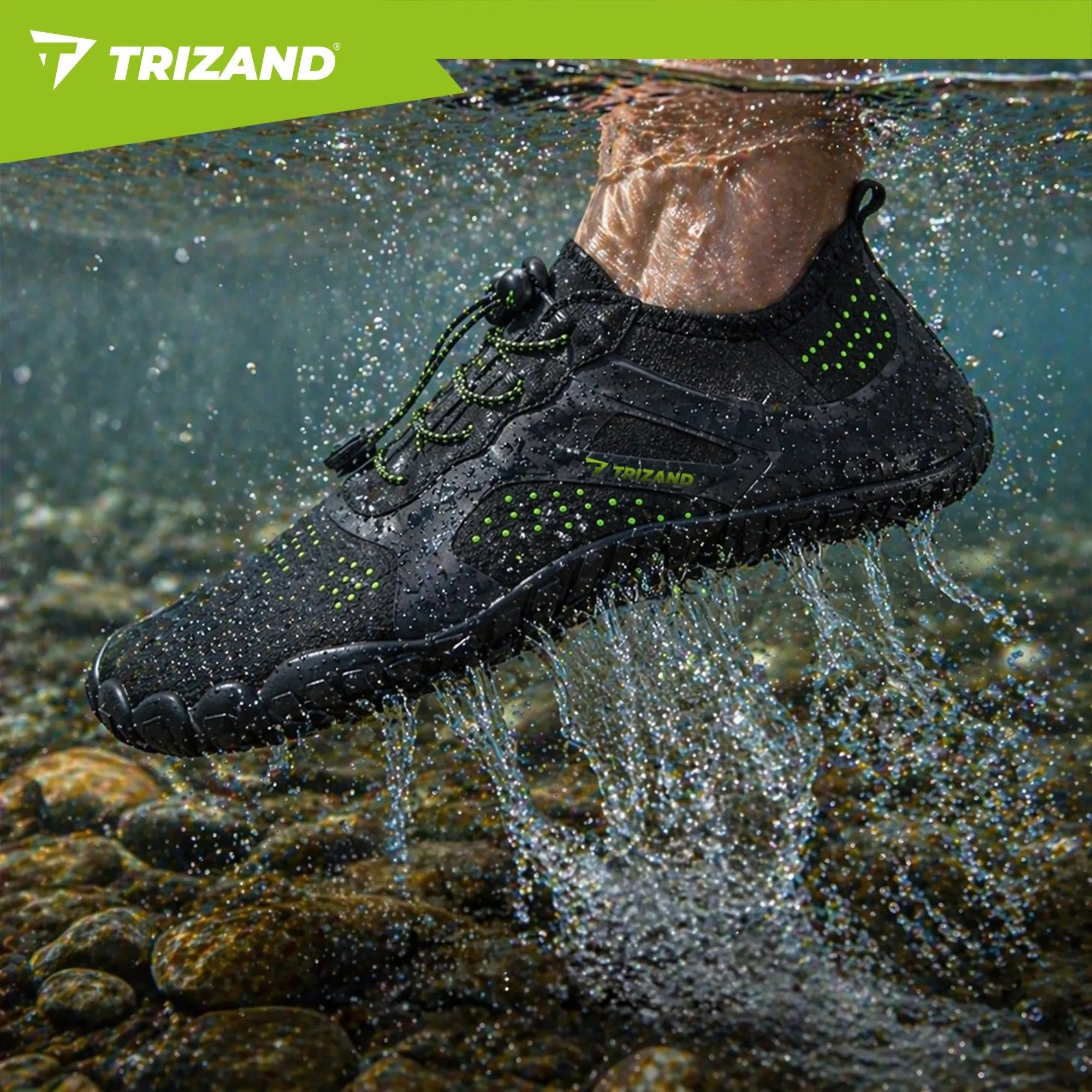 Trizand Badeschuh Strandschuh Barfussschuh Wasserschuh (Spar-Set, 1-tlg., 44) rutschfeste Sohle, 5 mm, schnelltrocknend, Schnürung – Bild 5 von 5