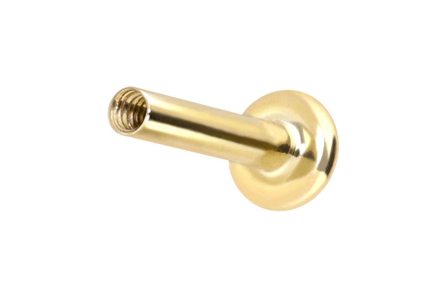Piercing-Set 14/18 Karat Gold Labret mit Innengewinde ohne Aufsatz