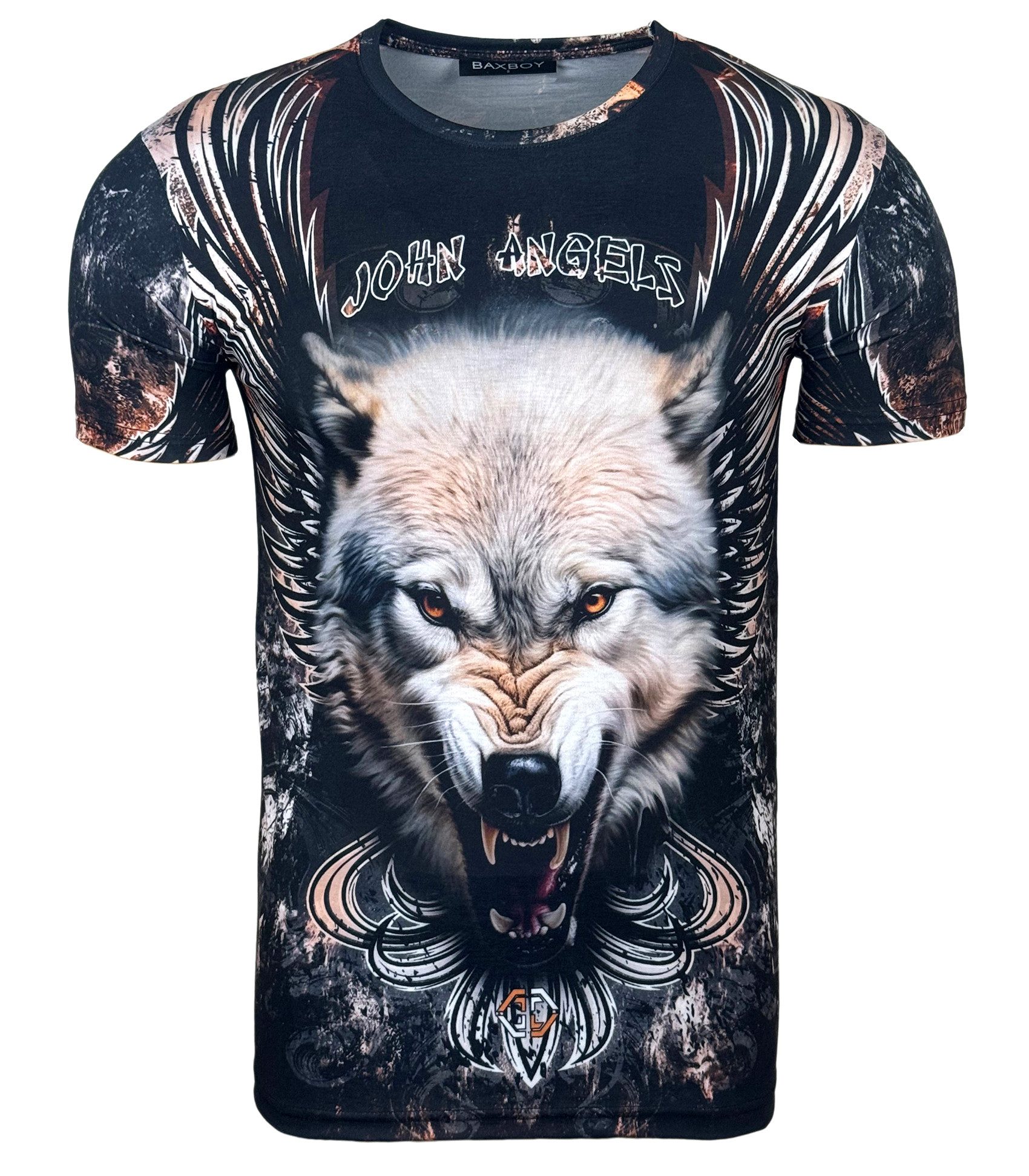 Baxboy T-Shirt Baxboy Moderner Männer Kurzarm Allover Print T-Shirt 220-229 günstig online kaufen