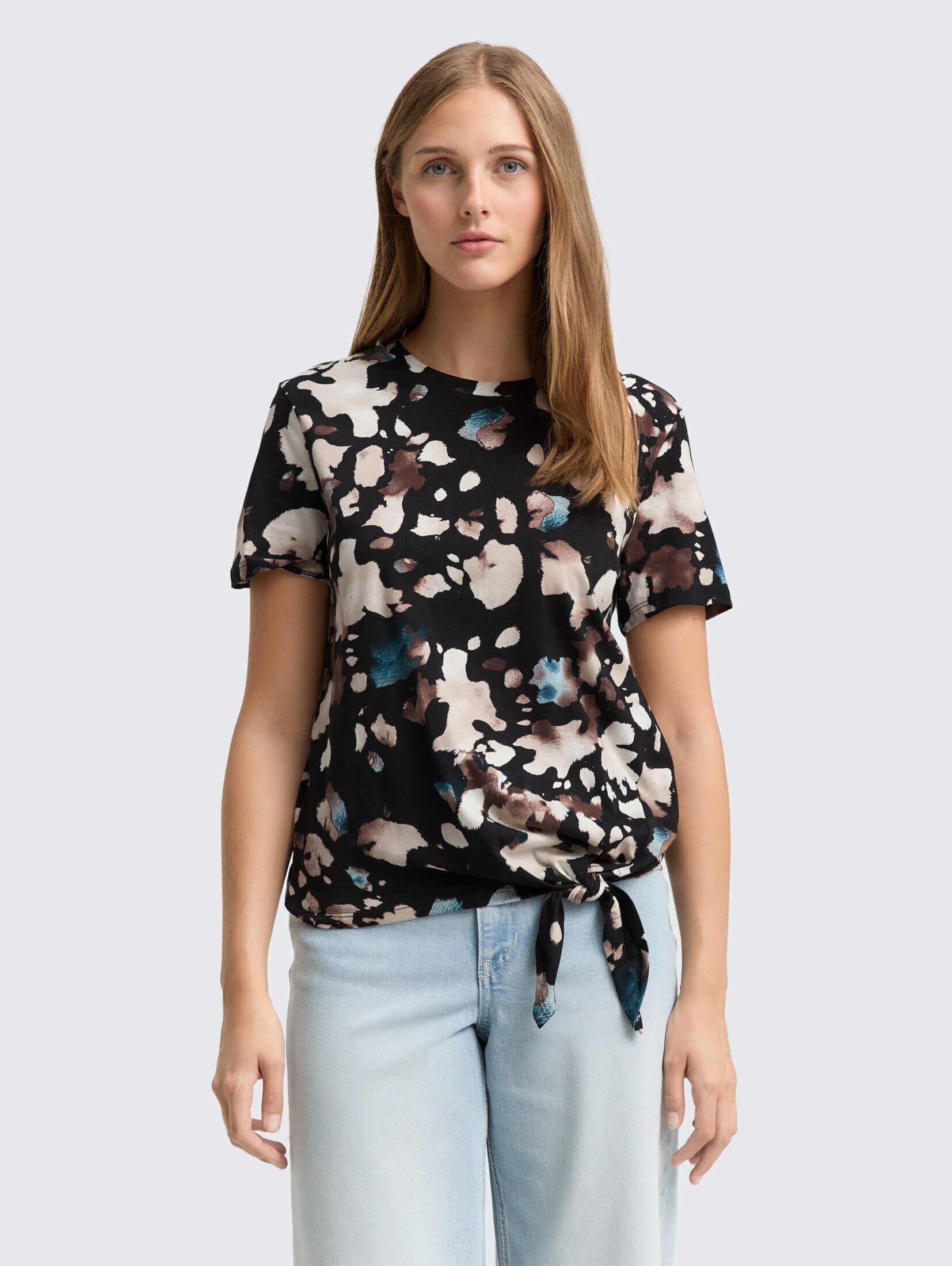 TOM TAILOR Denim T-Shirt T-Shirt T-Shirt mit Knoten-Detail günstig online kaufen