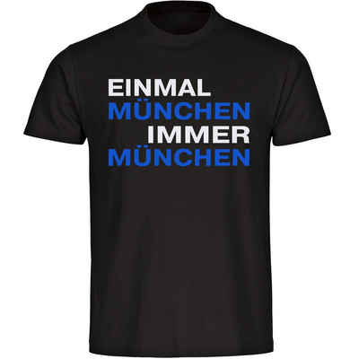 multifanshop T-Shirt Kinder München blau - Einmal Immer - Boy Girl