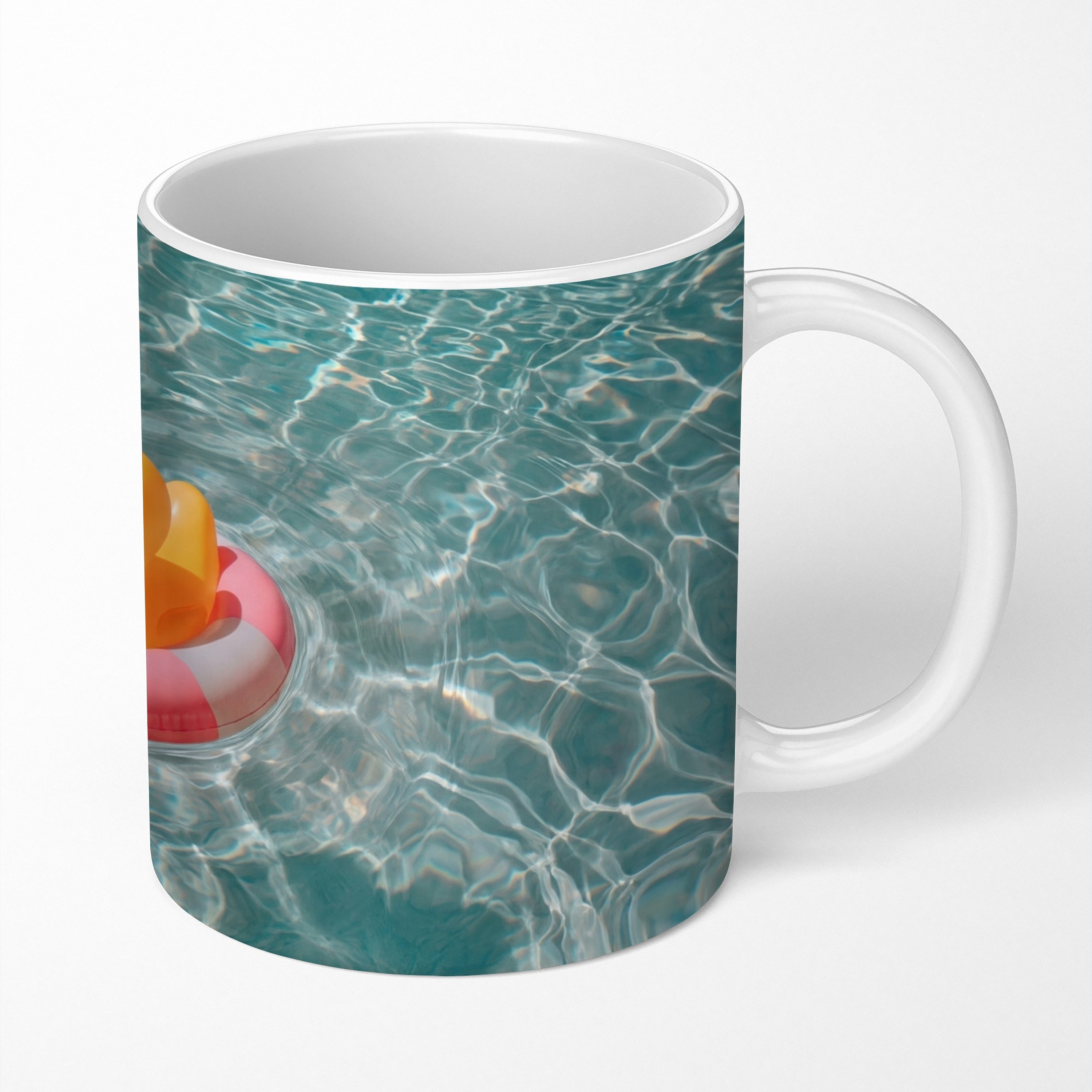 MuchoWow Tasse Gummi-Ente - Schwimmband - Gelb, 1-tlg., Keramik, Kaffeetassen, Teetasse, Becher, Kaffeebecher, Geschenk