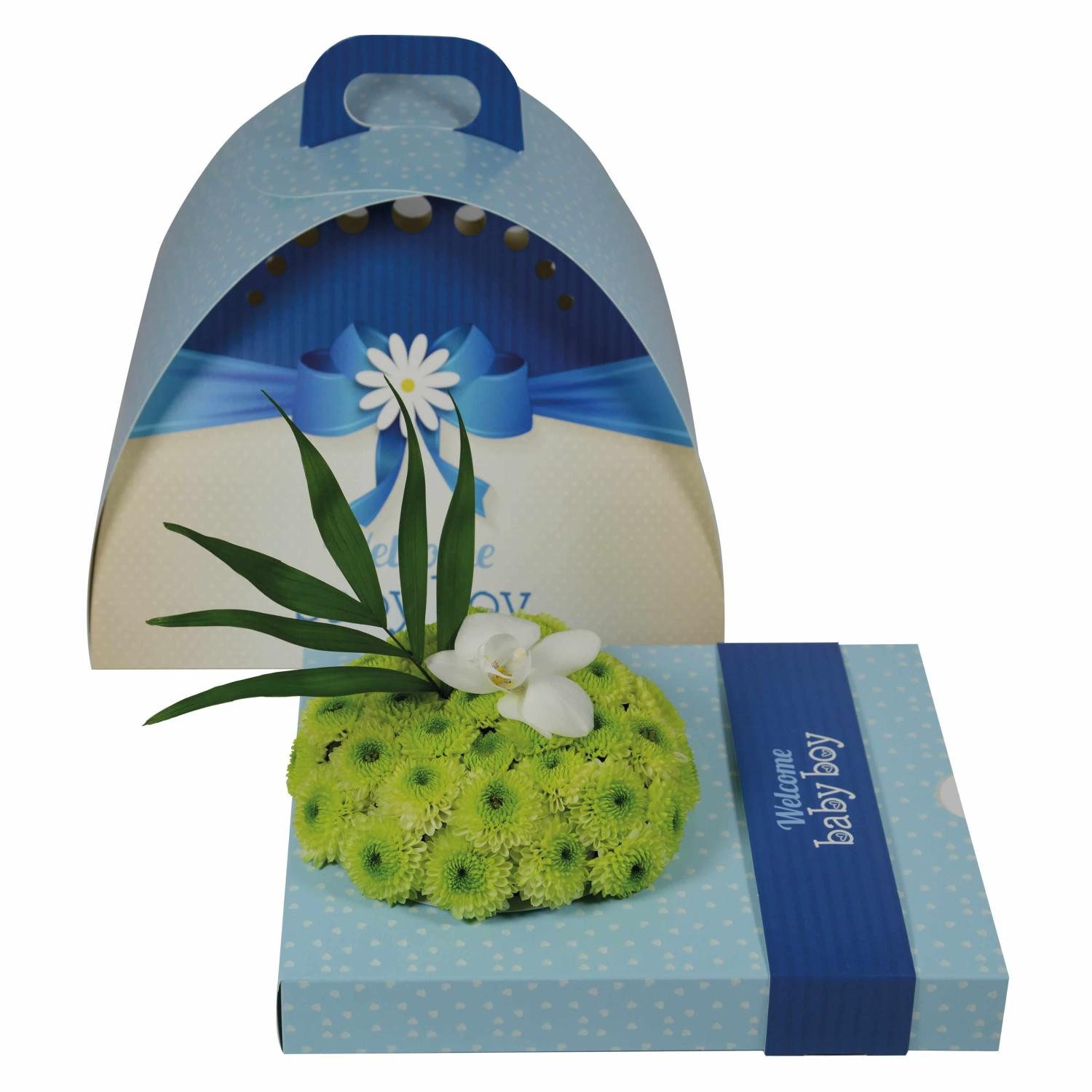 Oasis Bastelmoos OASIS® Floristikbedarf floxi Geschenkbox Blumen, blau, 22,5x17,5x3,2cm