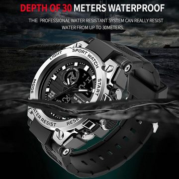 findtime Hochtransparentes Harzfenster Watch, Vielseitige Digitale & analoge Anzeigen, robustes Design, Wasserdicht