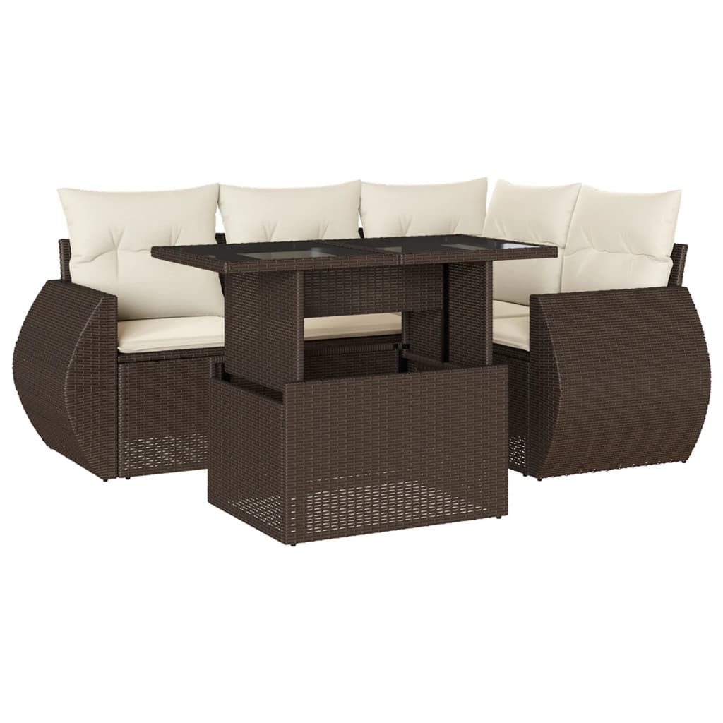 vidaXL Gartenlounge-Set 5-tlg. Garten-Sofagarnitur mit Kissen günstig online kaufen