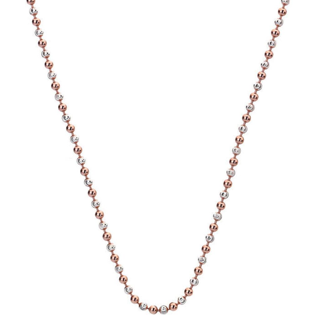 Diamond Kette mit Einhänger Silver chain Emozioni Silver and Rose Gold Bead CH020